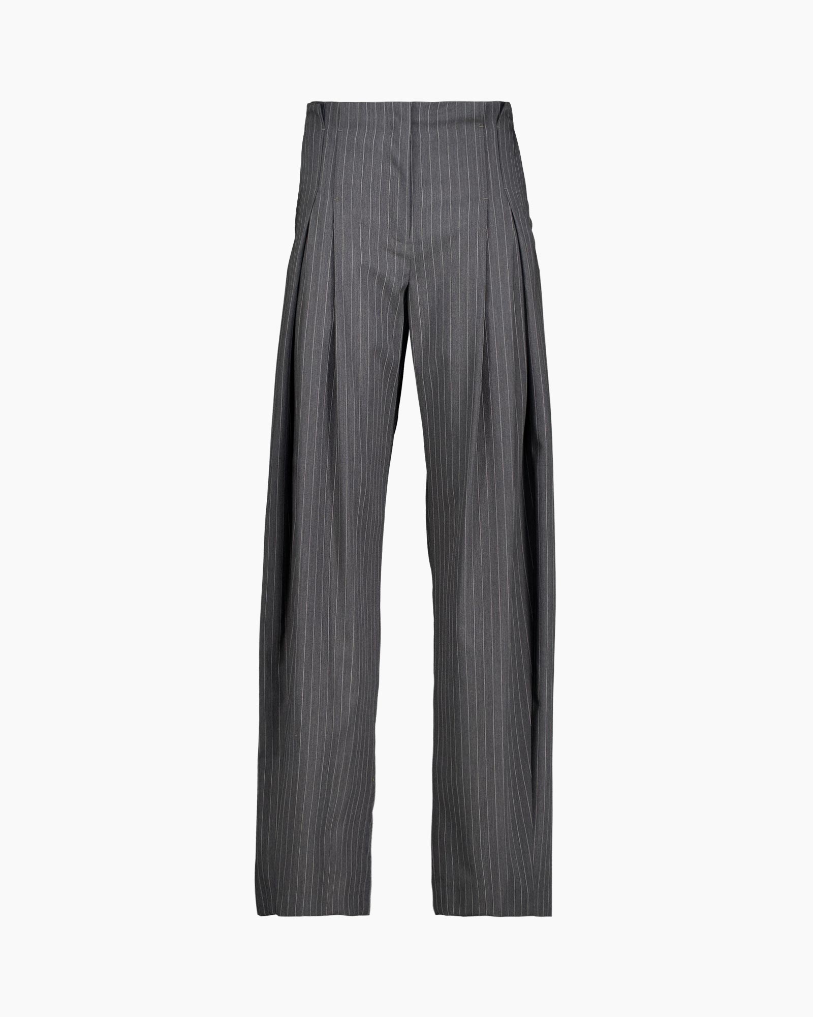 trousers, pinstripe, wideleg, pants, gray