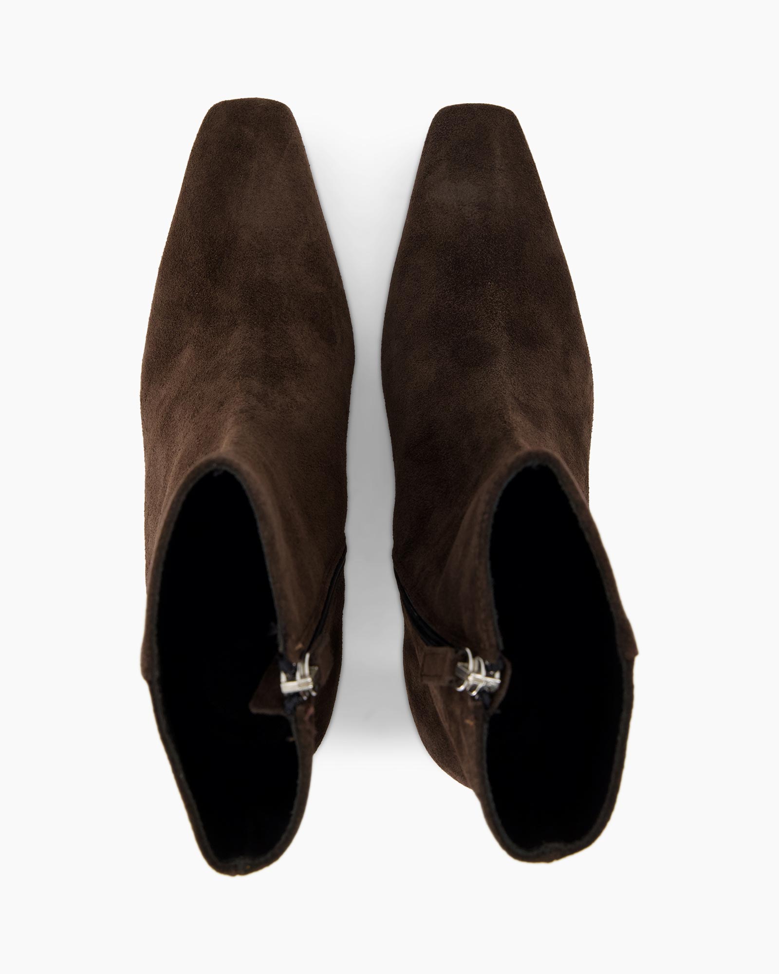 boots, ankle boots, brown, suede, zip