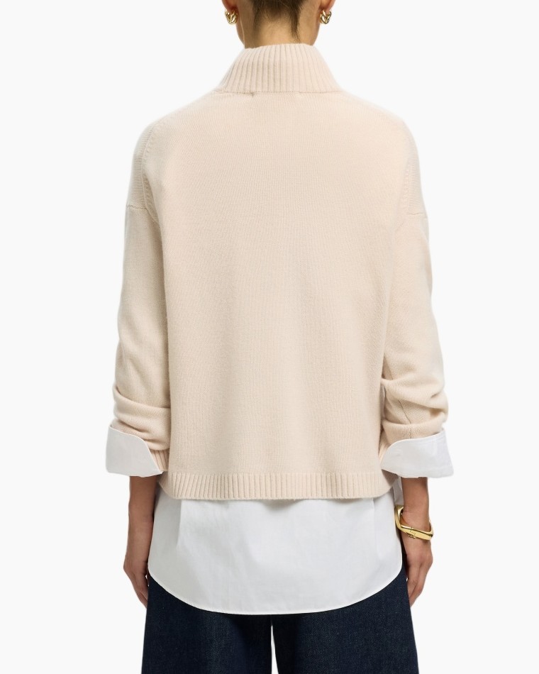 turtleneck, sweater, knit, beige, layering
