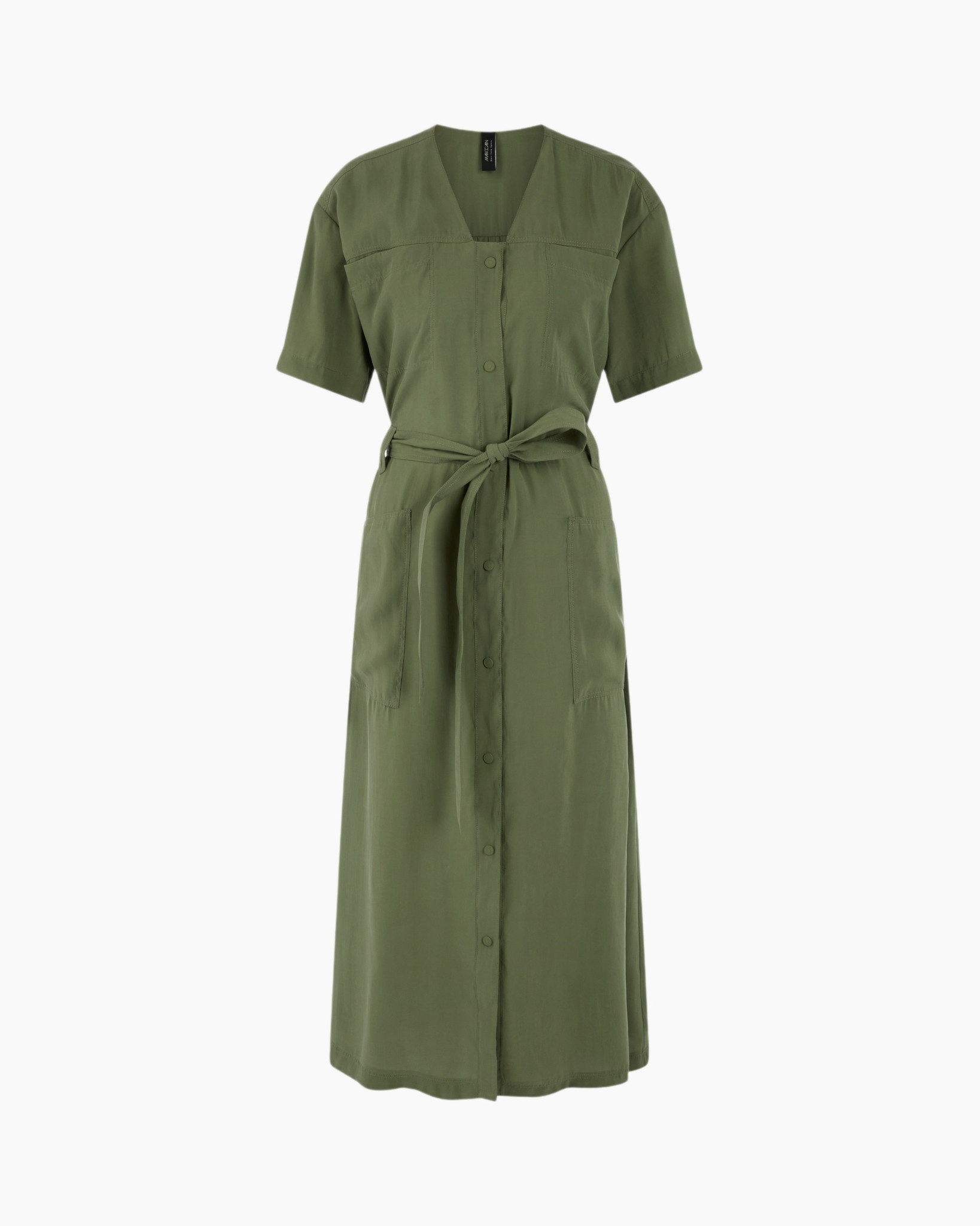 dress, maxi, button-down, belt, short-sleeve
