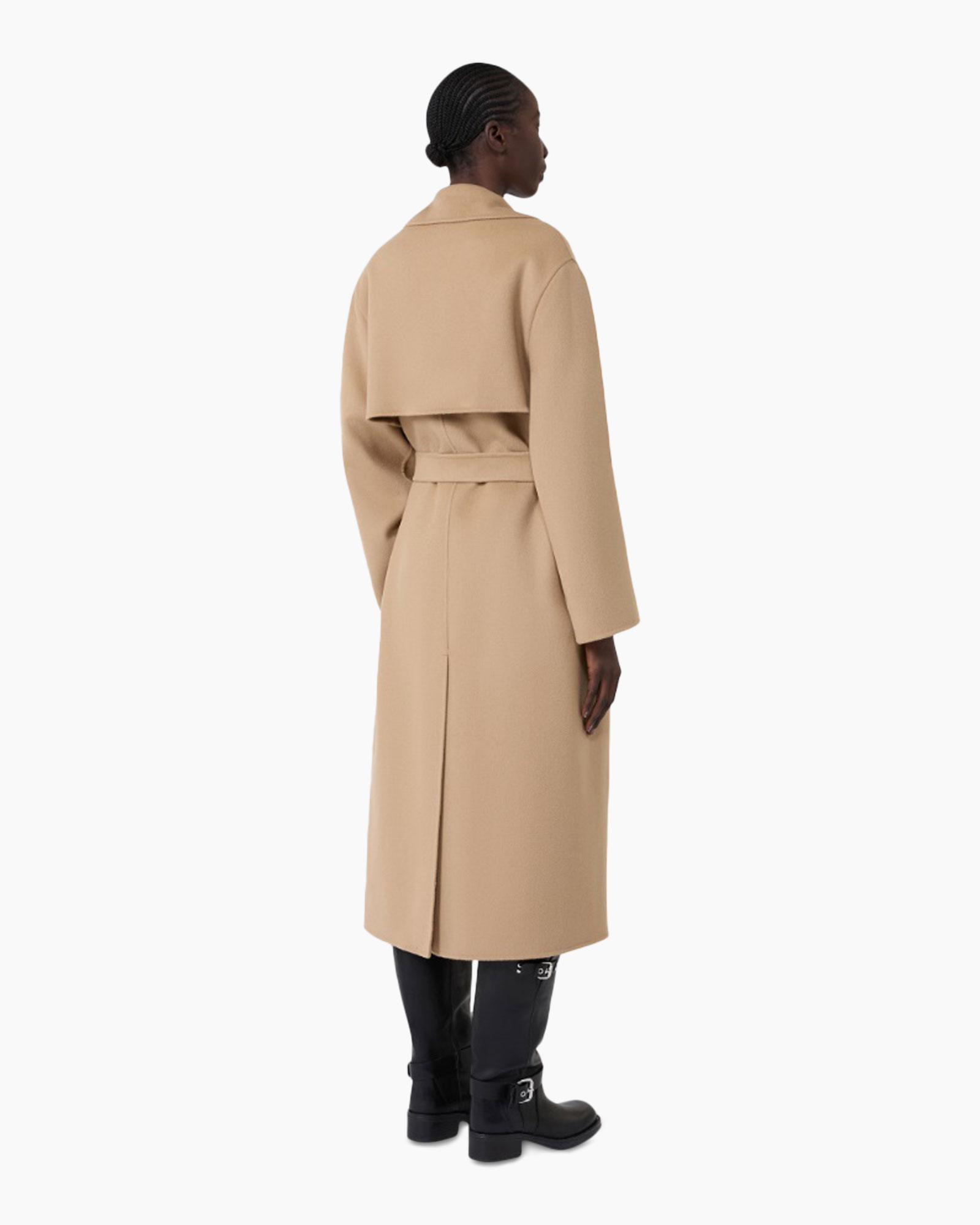 coat, beige, trench, long, belted