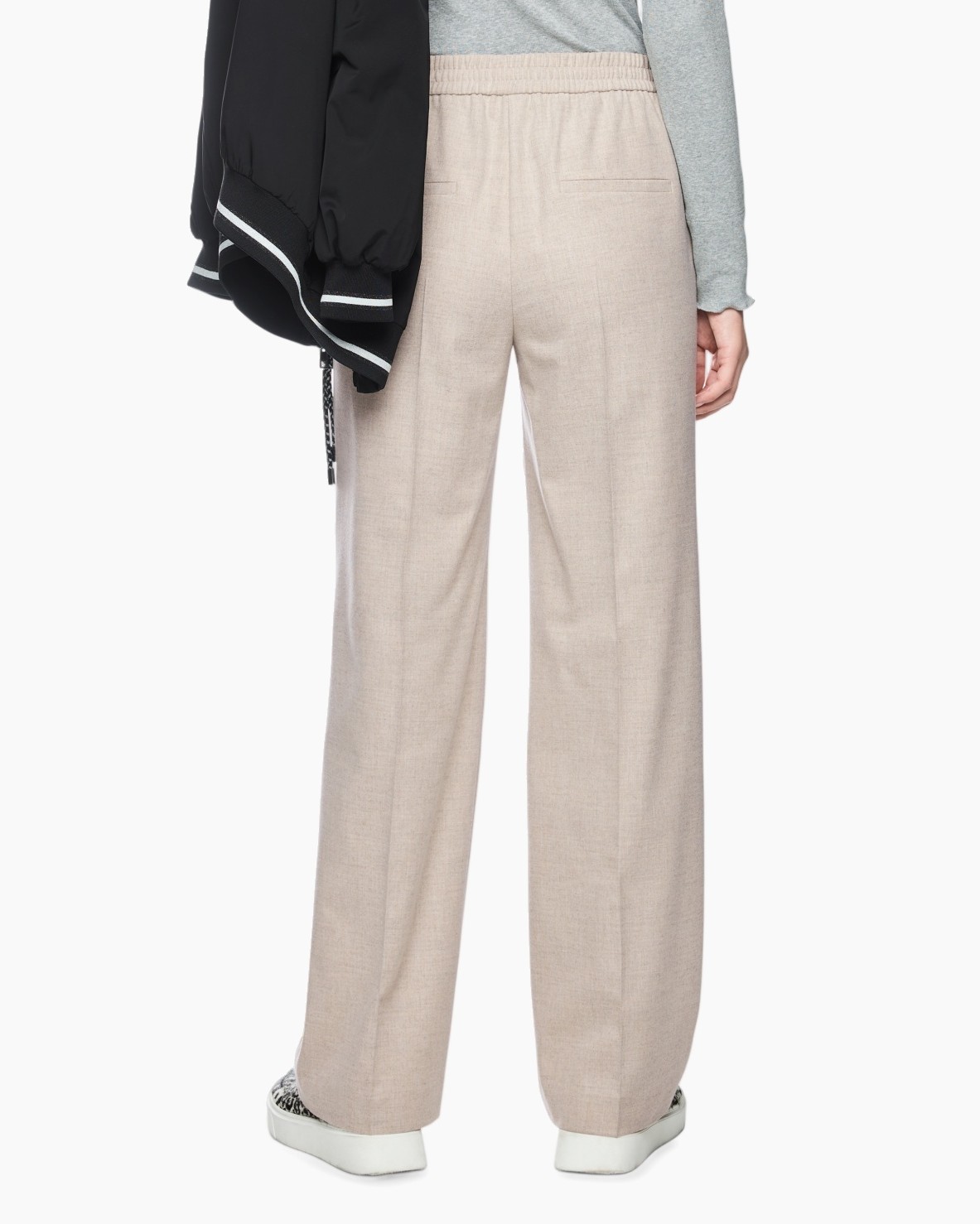 pants, beige, wide-leg, linen-look, elastic-waist