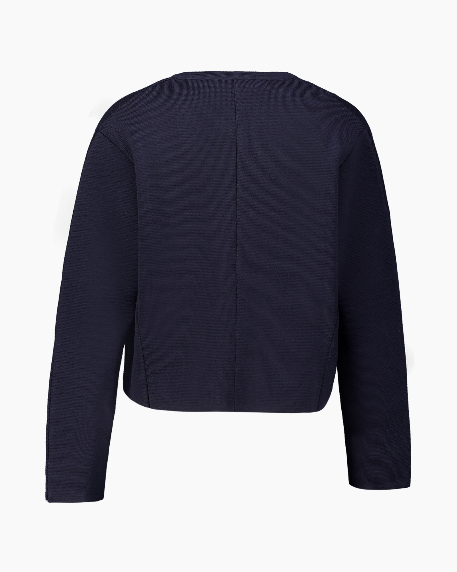 jacket, blazer, dark, long-sleeve, back view
