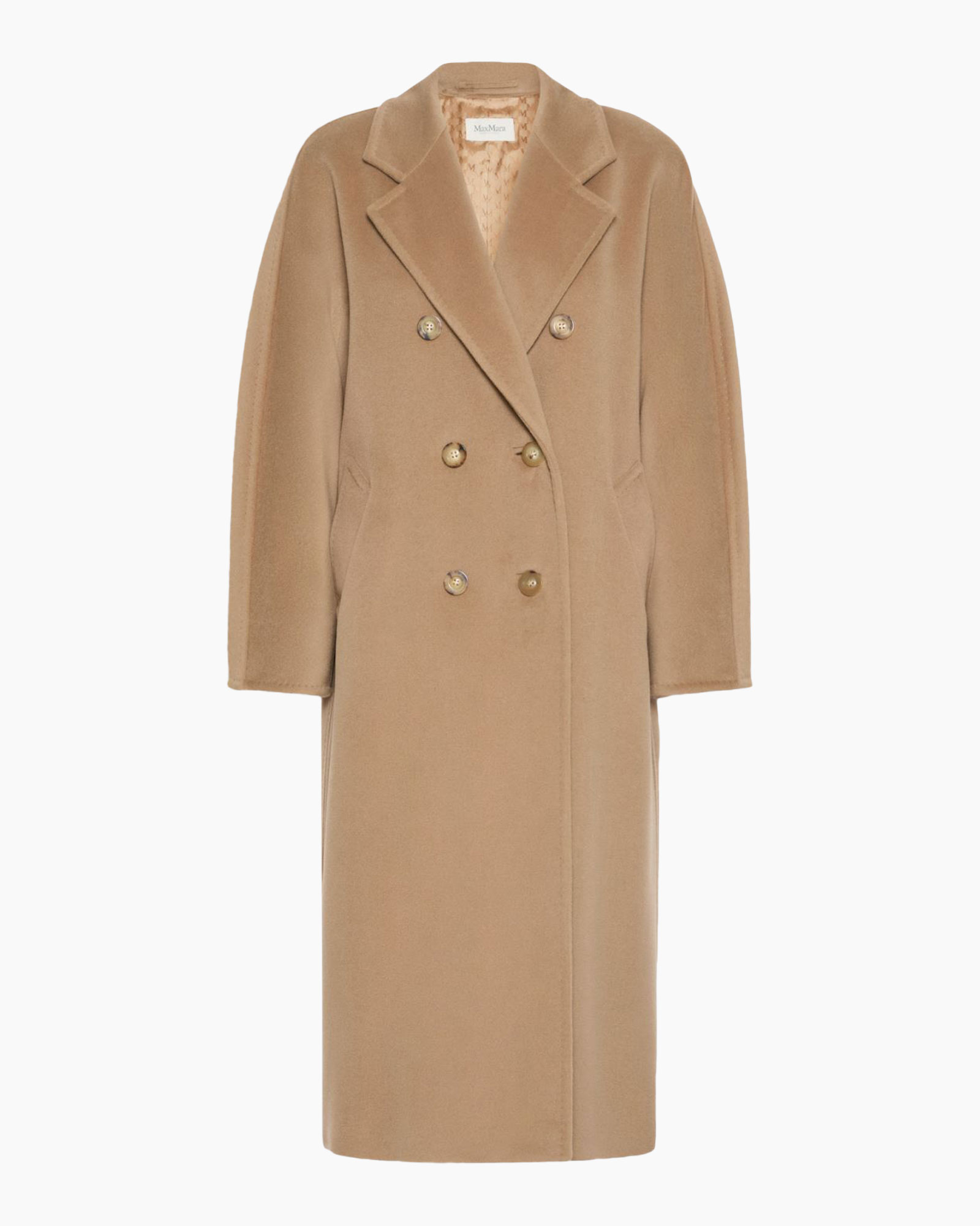 coat, double-breasted, beige, long, wool blend