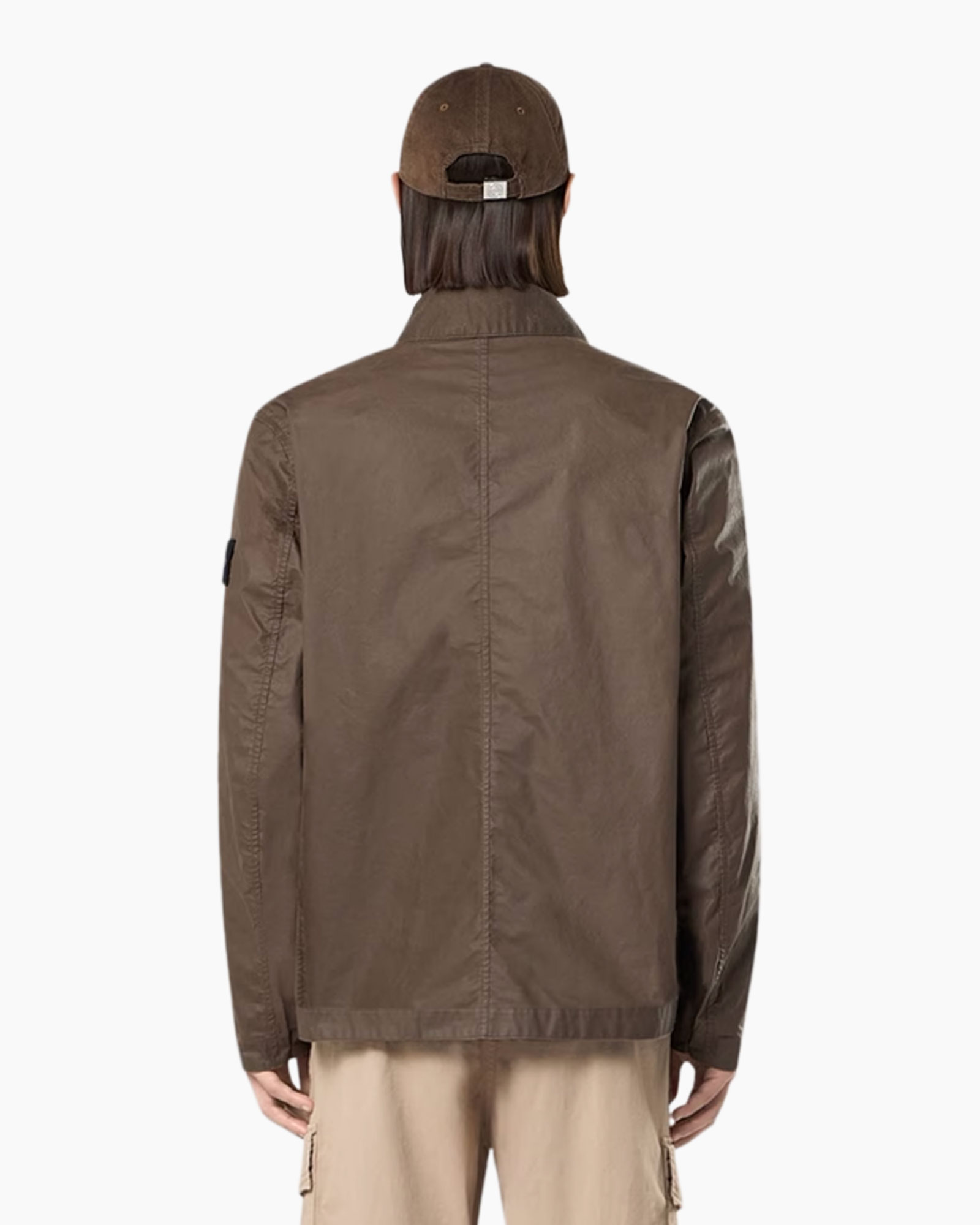 jacket, windbreaker, brown, pocketed, cap