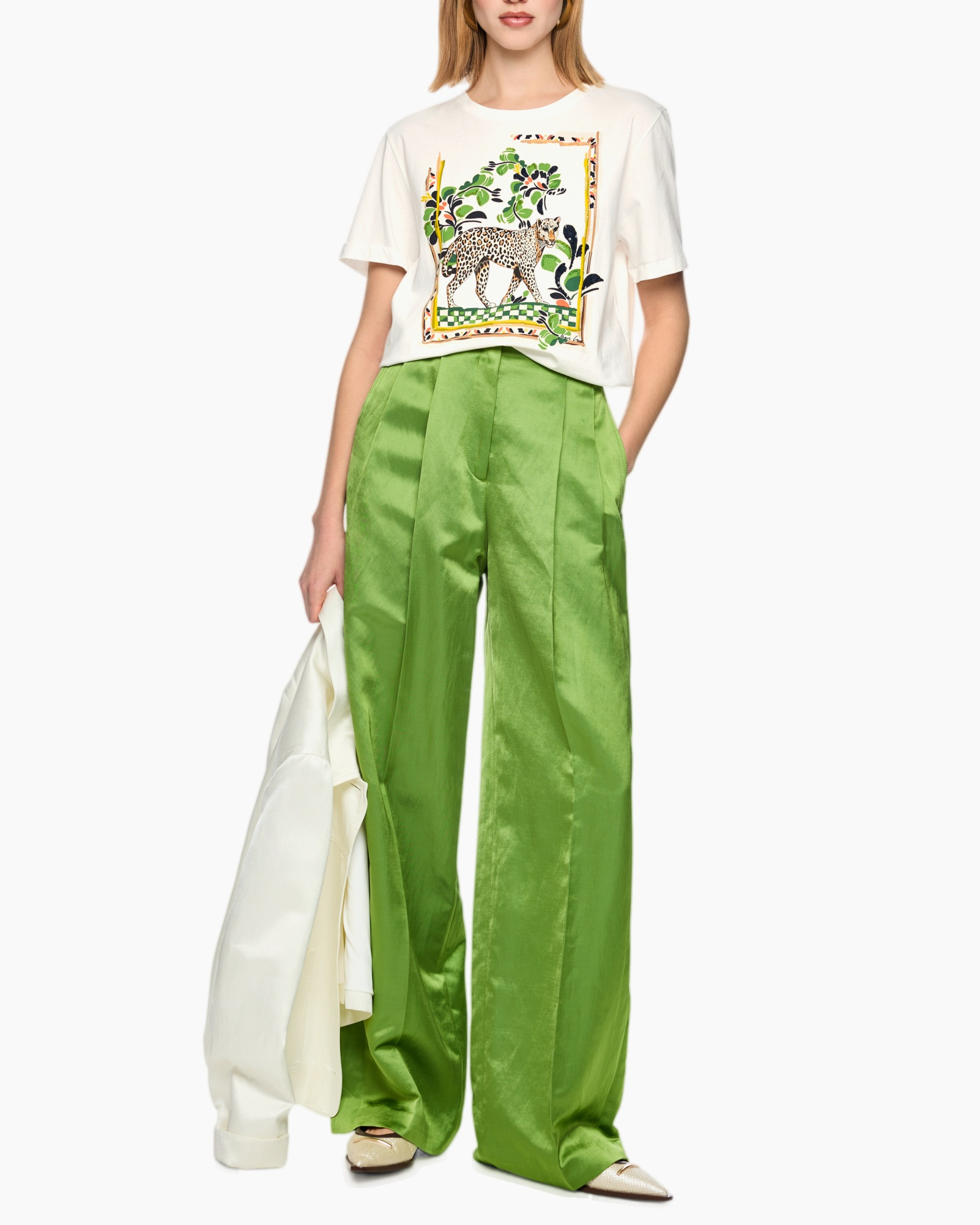 t-shirt, graphic, leopard, jungle, white
