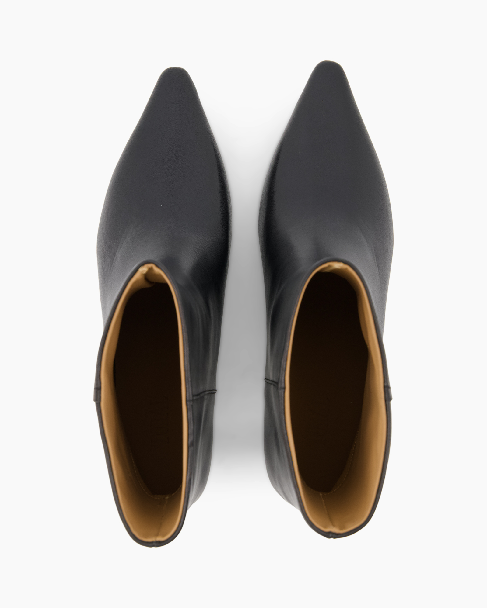 ankle boots, leather, black, pointed toe, slouch boots