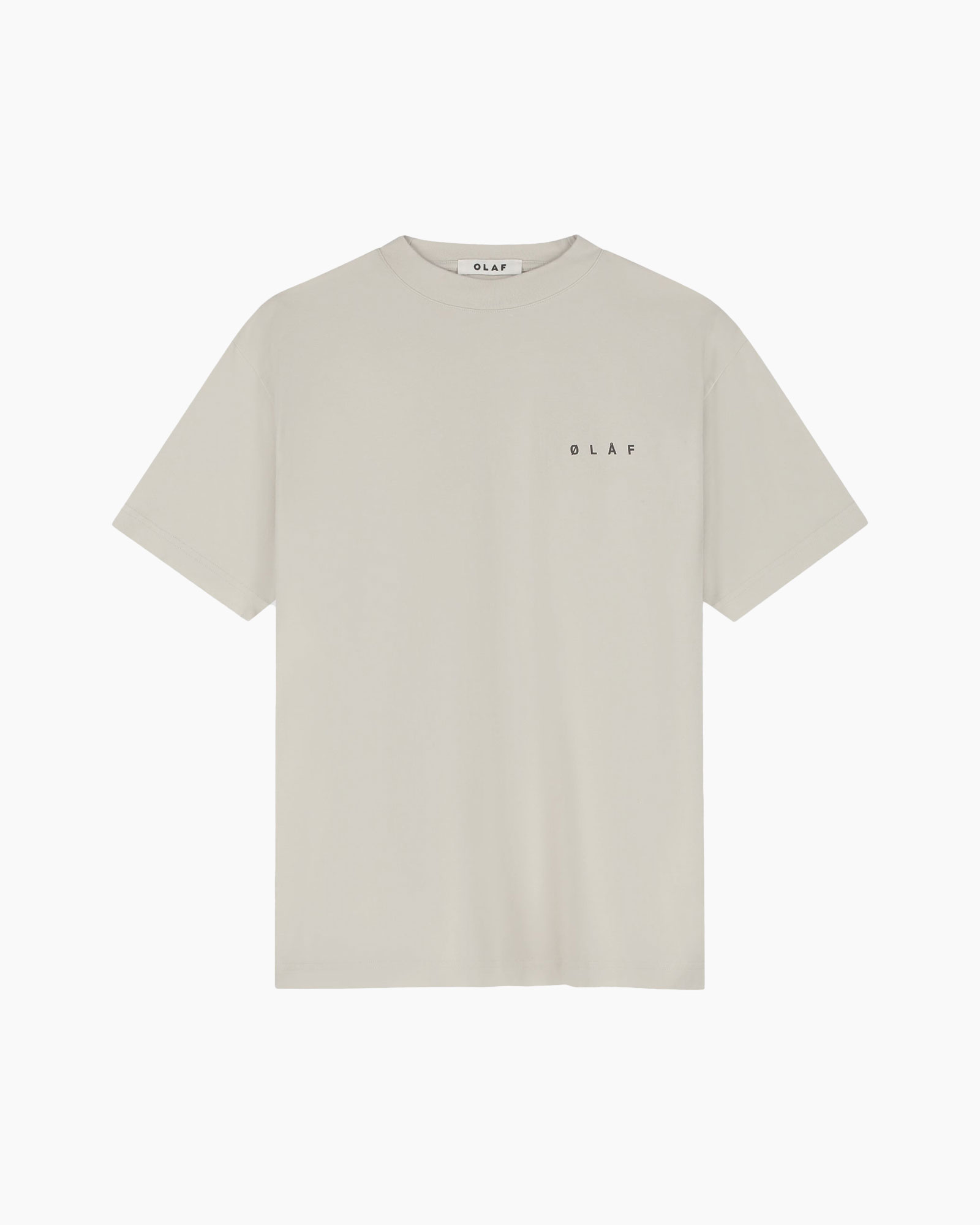 t-shirt, short sleeve, beige, crew neck, minimal logo