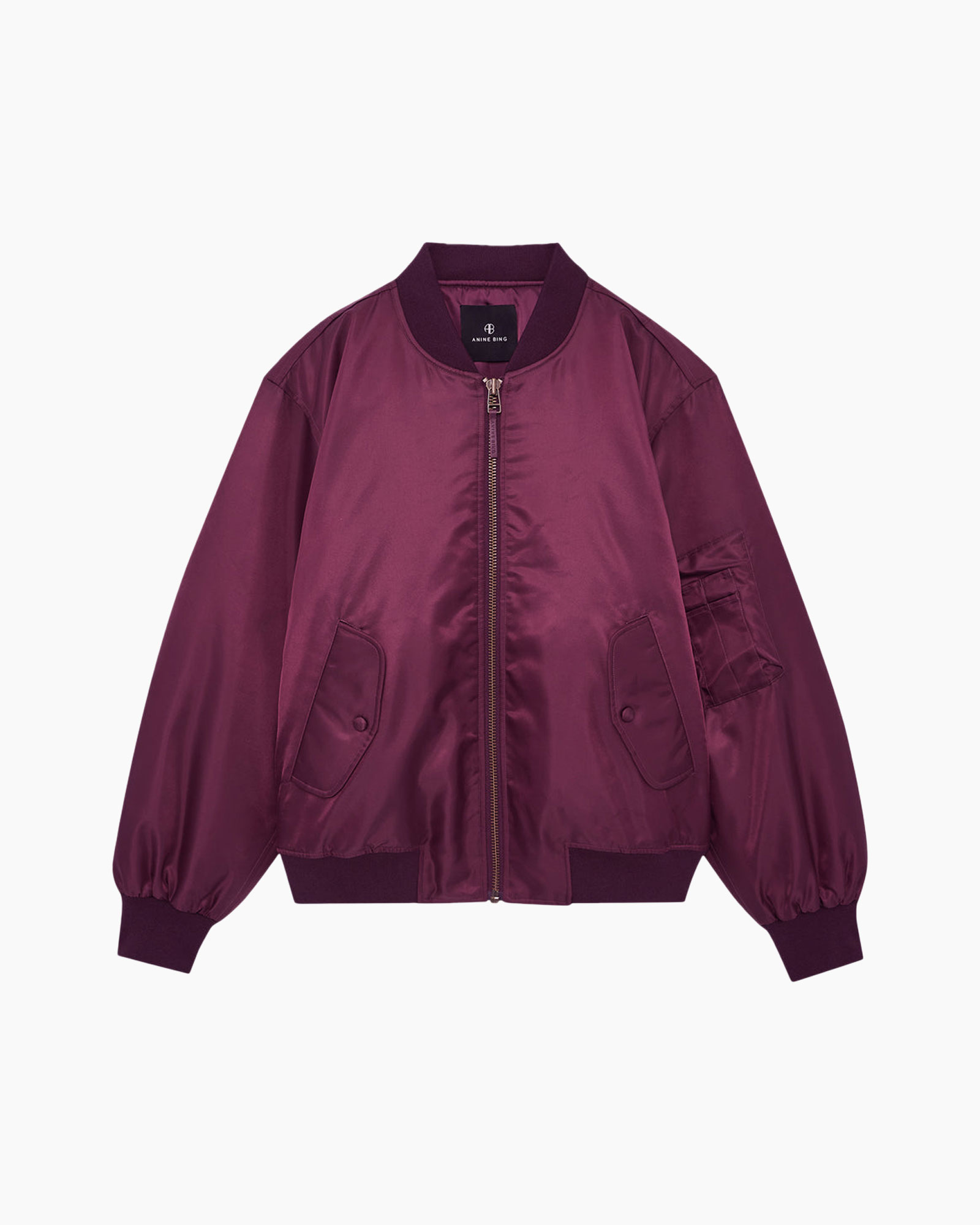 bomber jacket,  satin,  zip,  chest pocket,  purple