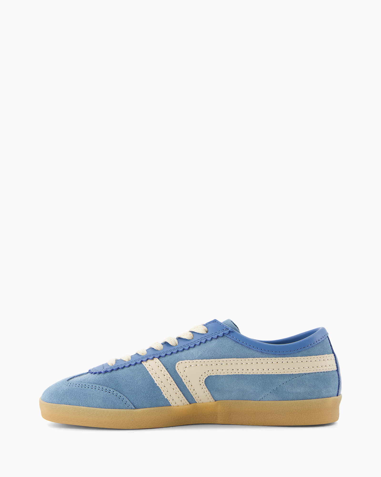 sneaker, blue, suede, gum sole, lacing