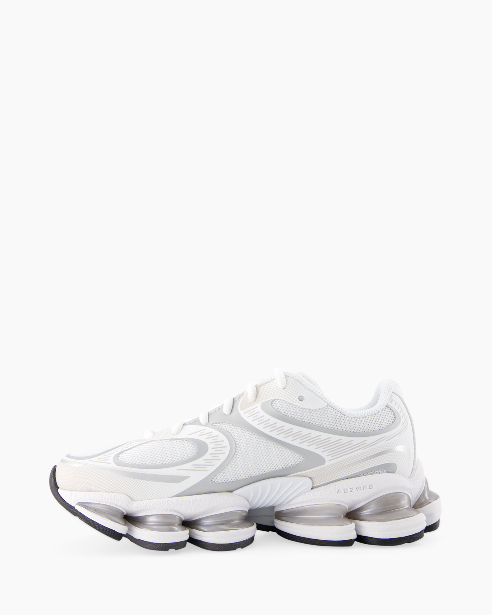 running shoe, white, mesh, sneaker, tracking midsole