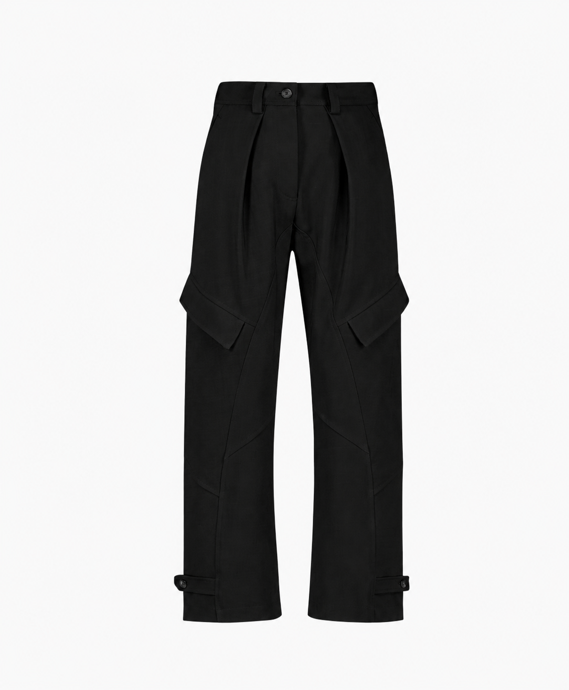 pants, cargo, black, tapered, pockets