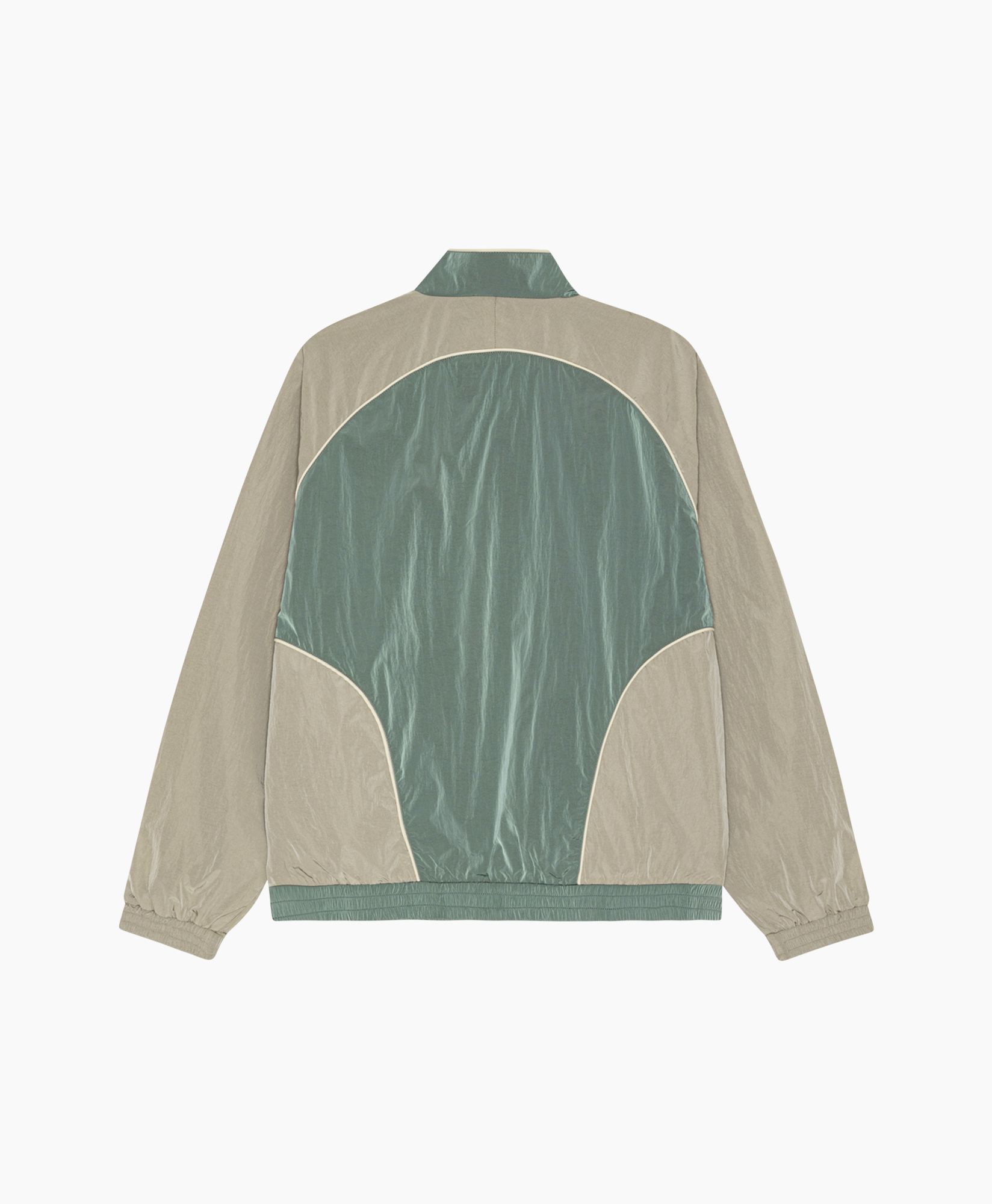 track jacket, zip closure, two-tone, green, beige