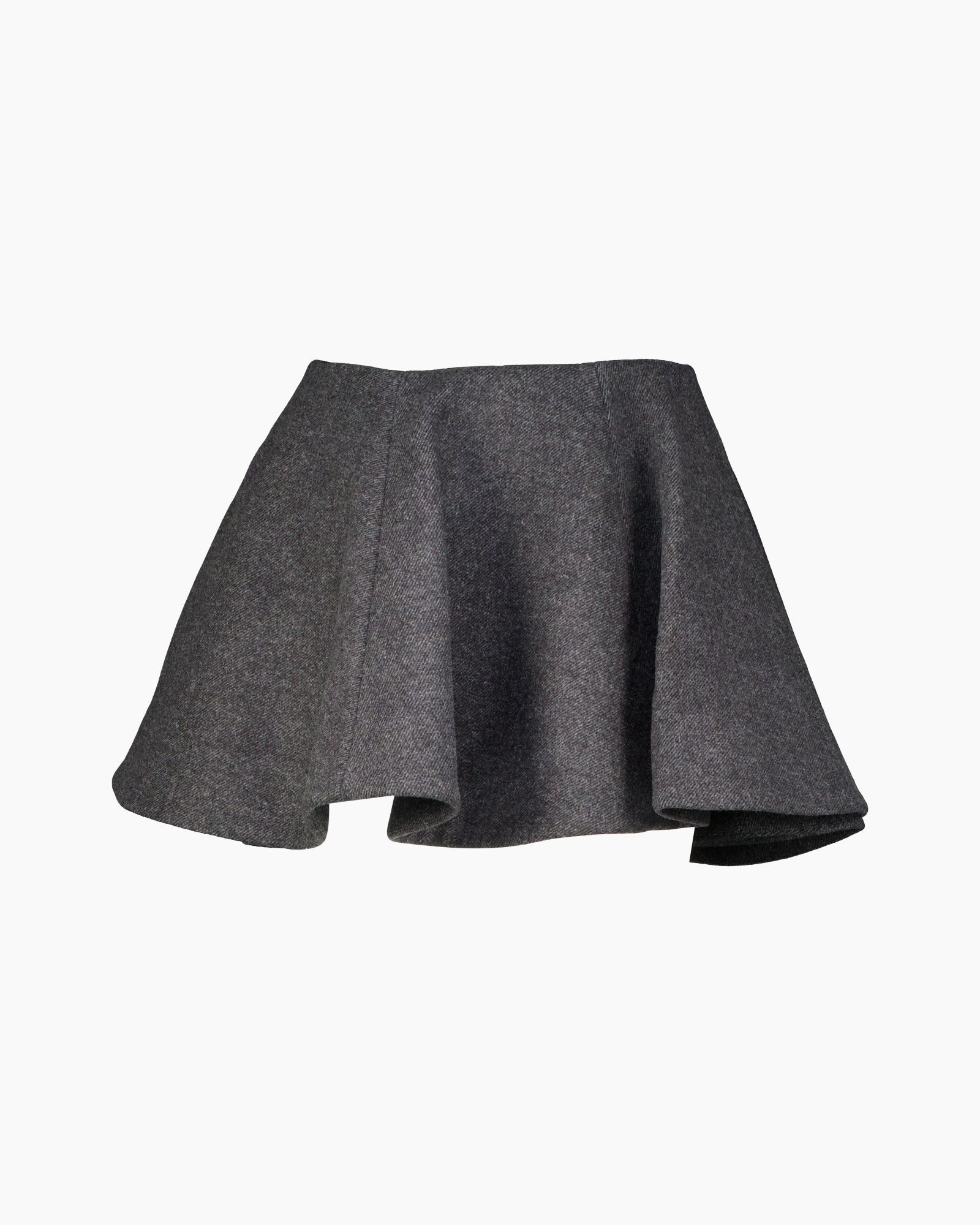 skirt, mini skirt, asymmetrical, flared, gray