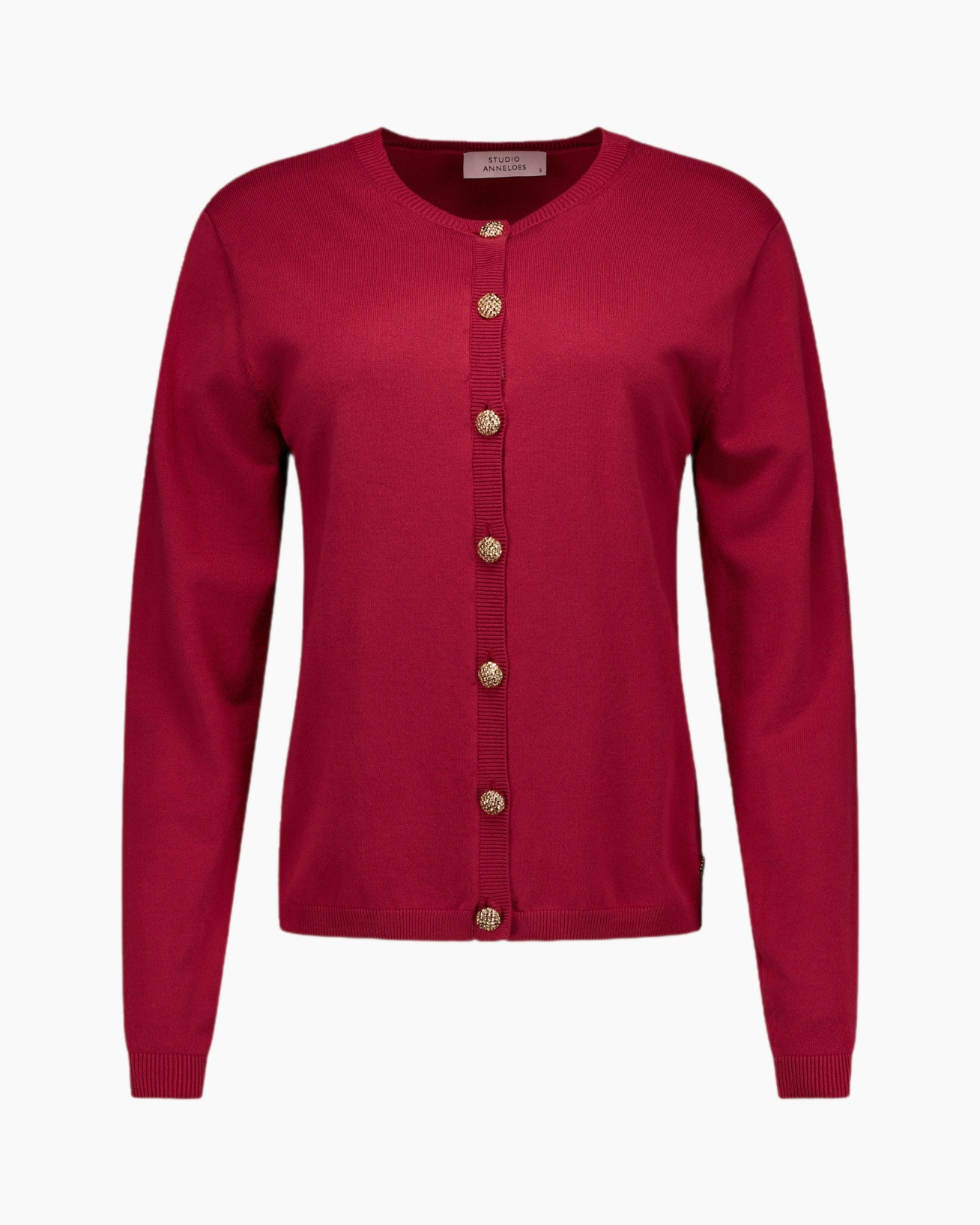 cardigan, buttons, red, knit, long-sleeve