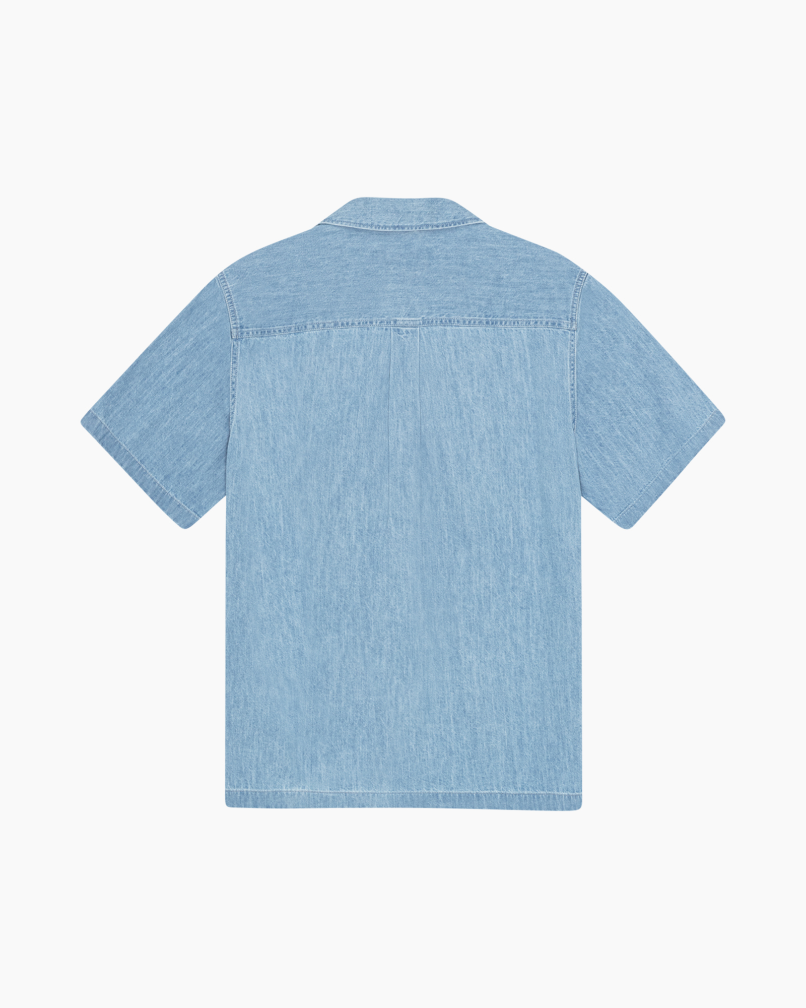 denim, shirt, short sleeve, light blue, button-down