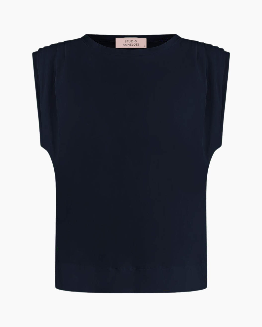 navy, top, sleeveless, tank, solid
