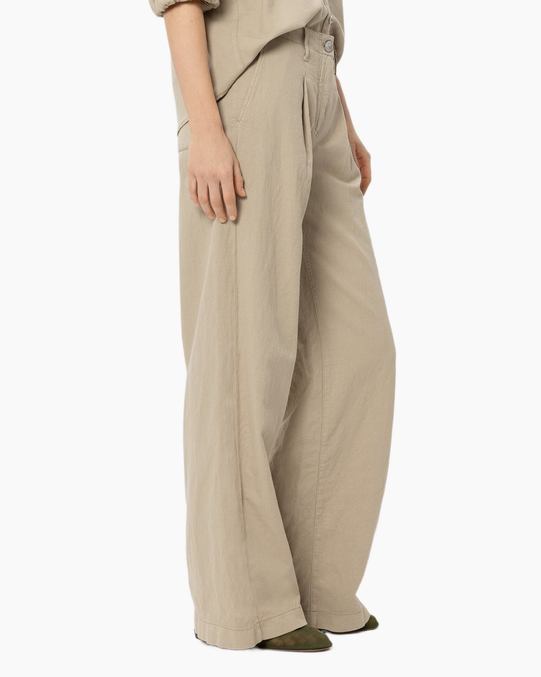 pants, wide-leg, beige, linen-like, trousers