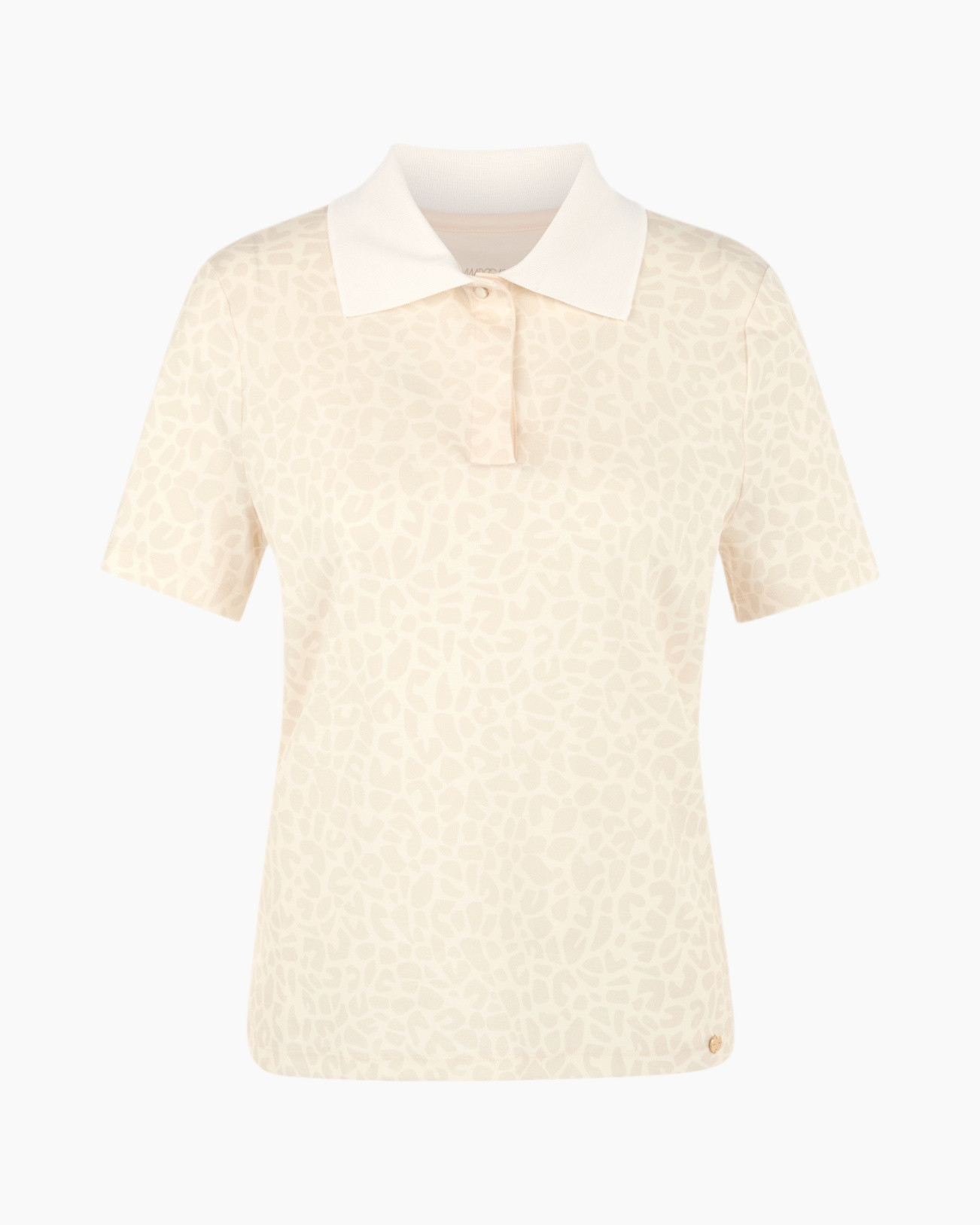 polo, short sleeve, collared, cream pattern, female