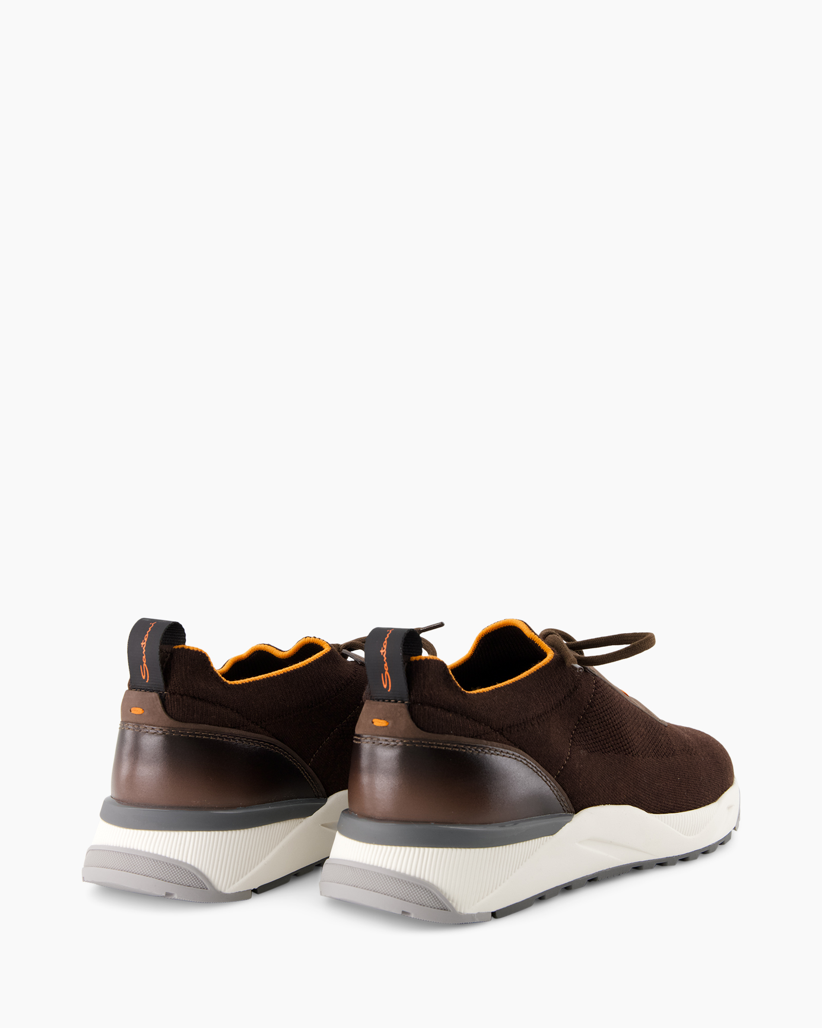 sneaker, brown, mesh, flat sole, lace-up