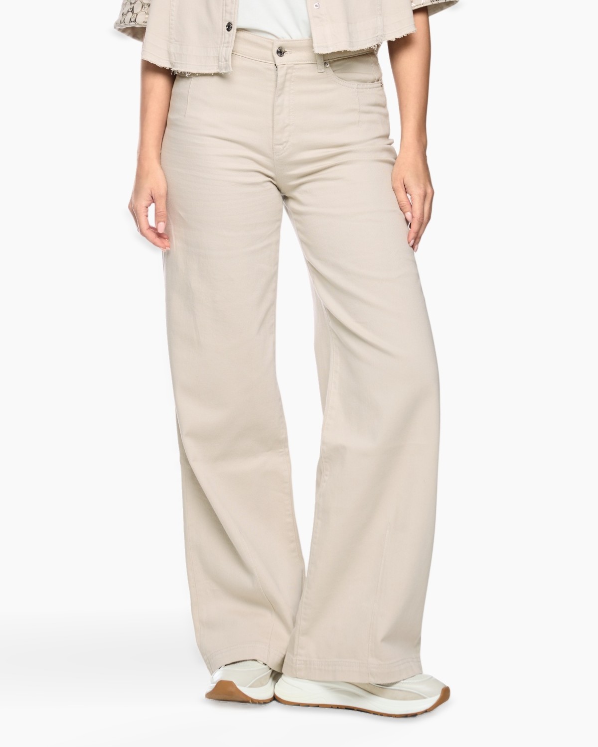 pants, beige, wide-leg, canvas, casual