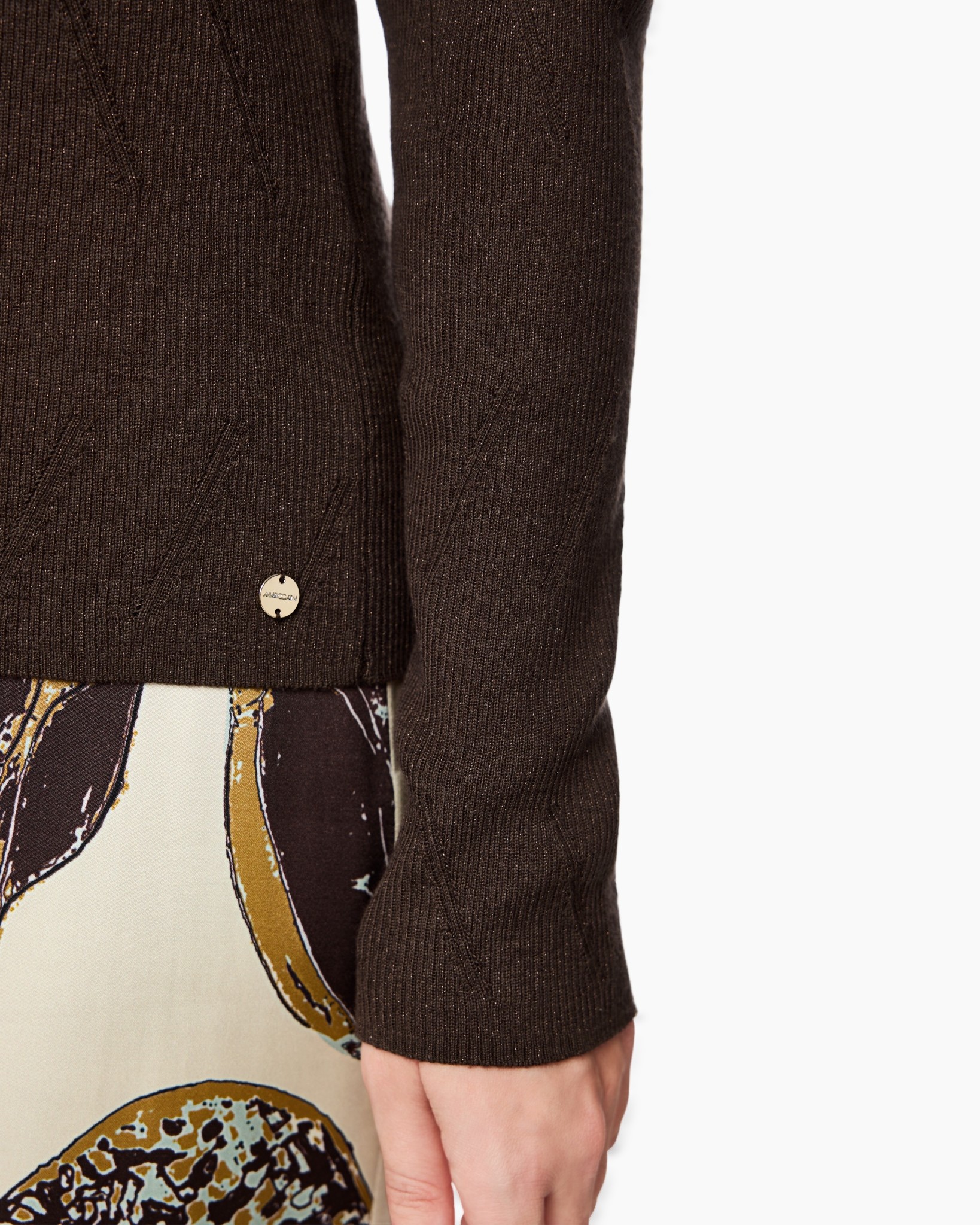 cardigan, knit, long sleeve, brown, quilted pattern