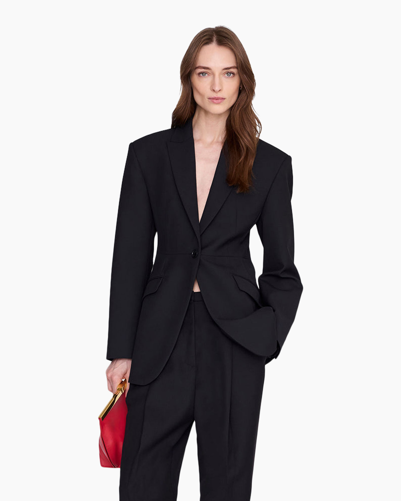 blazer, women's suit, notched lapel, black suit, tailored blazer