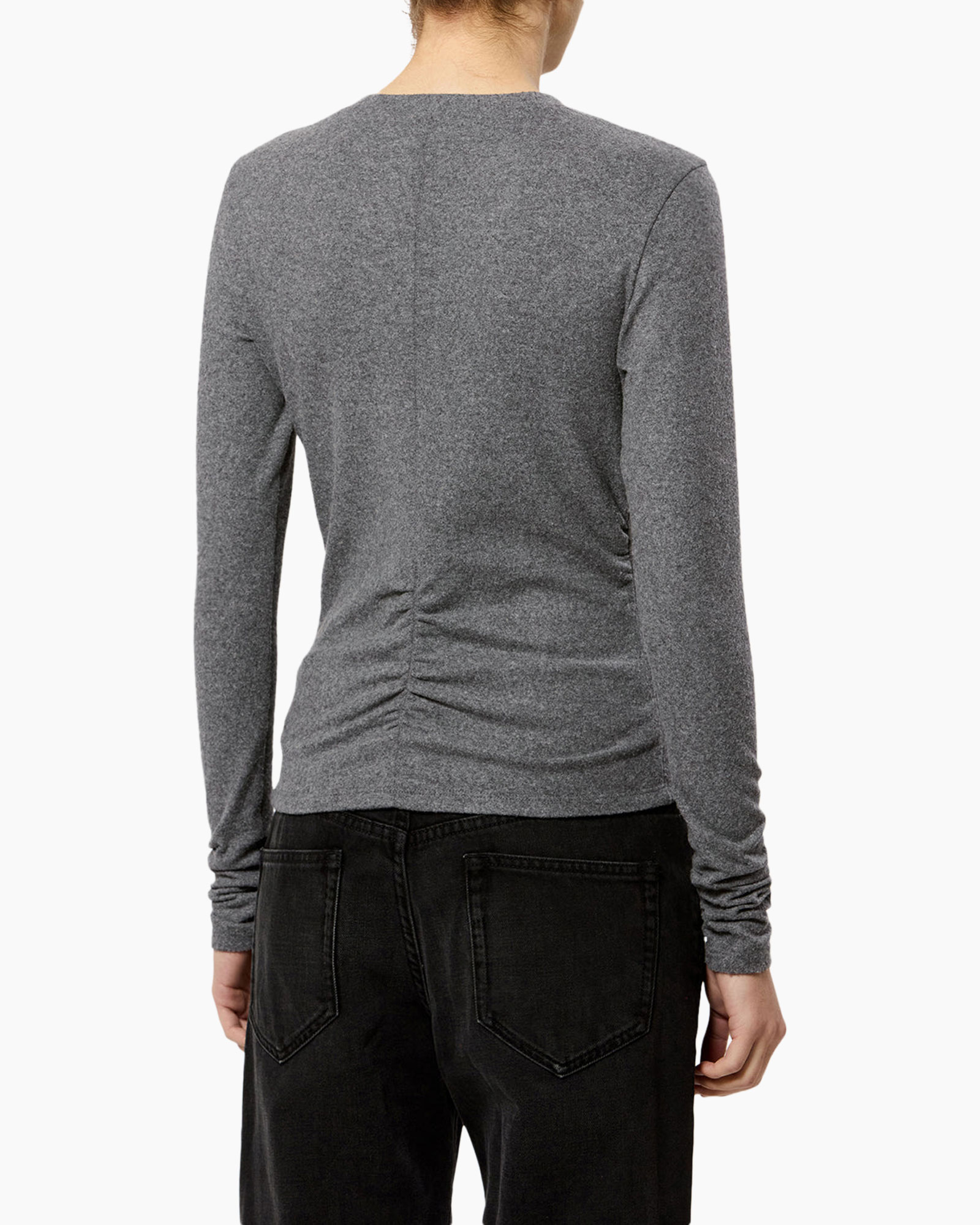longsleeve, gray, knit, fitted, back-view