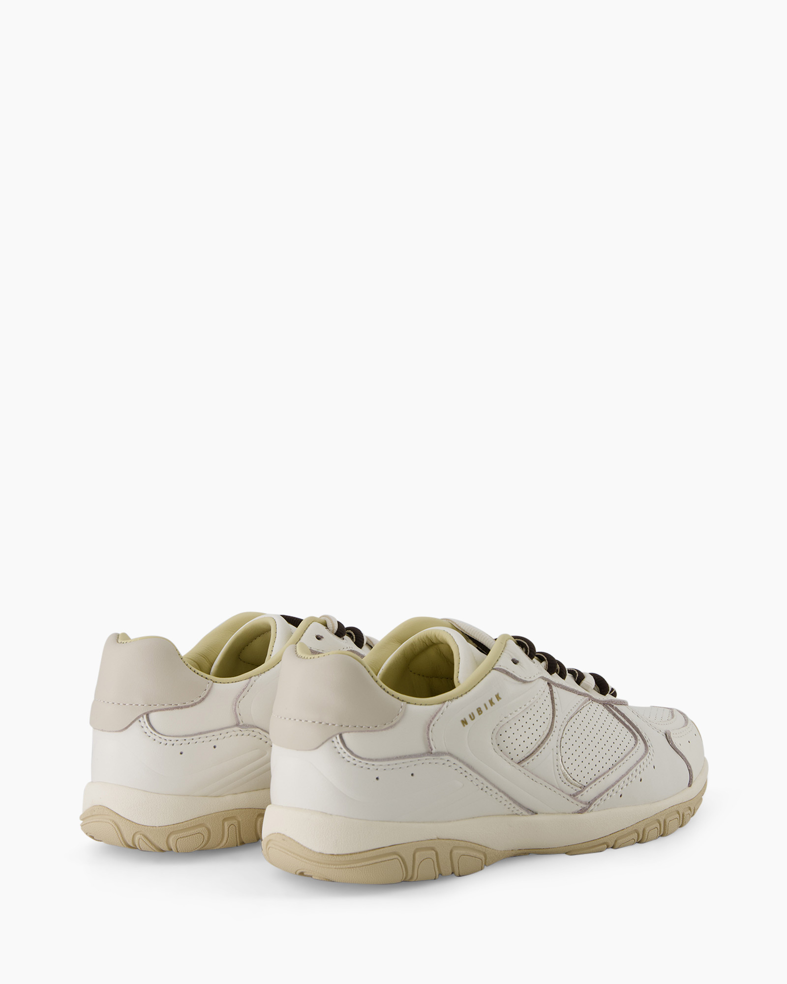 sneakers, white, leather, peeled sole, low-cut