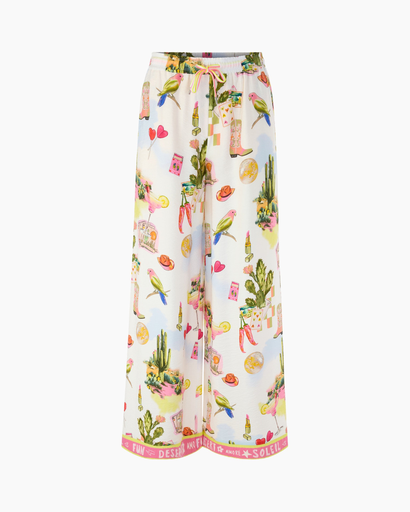 pant, print, palazzo, drawstring, colorful