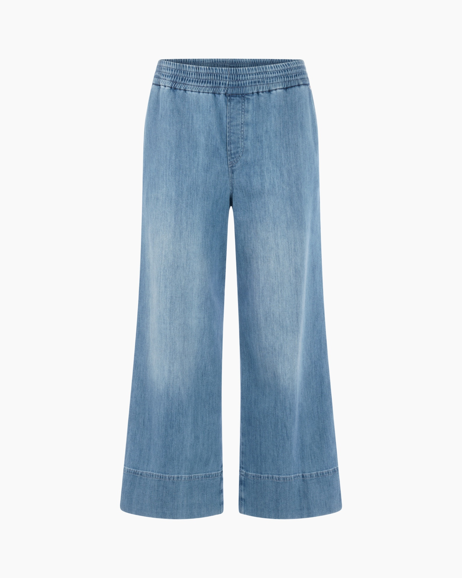 denim, pants, wide-leg, jeans, elastic-waistband