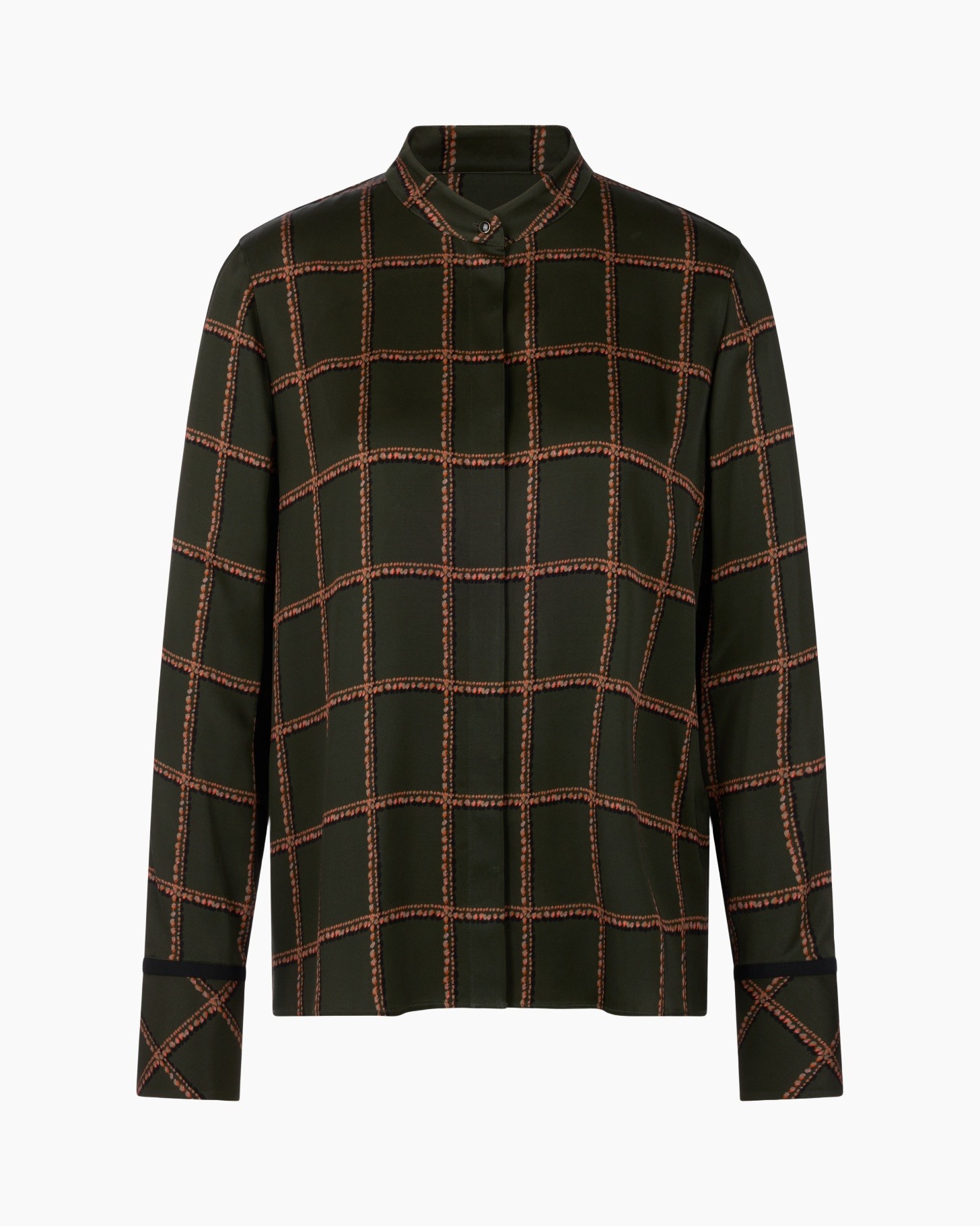 shirt, button-down, grid pattern, long-sleeve, green