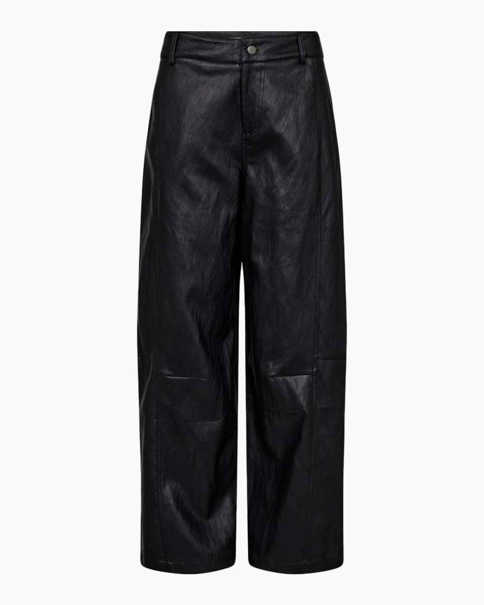 pants, trousers, black, leather, wide-leg