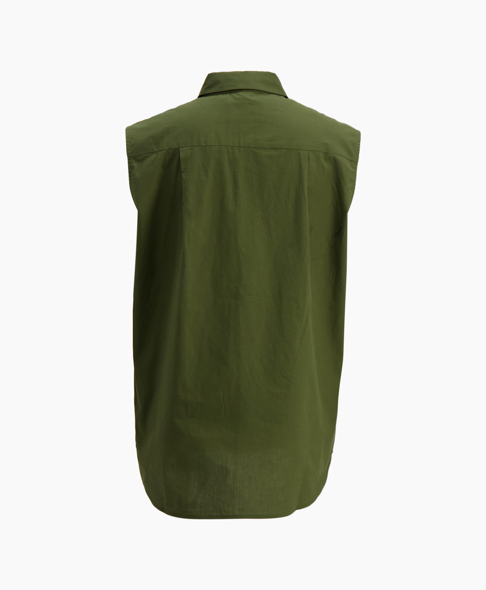 button-down, shirt, green, ruffle, embellished