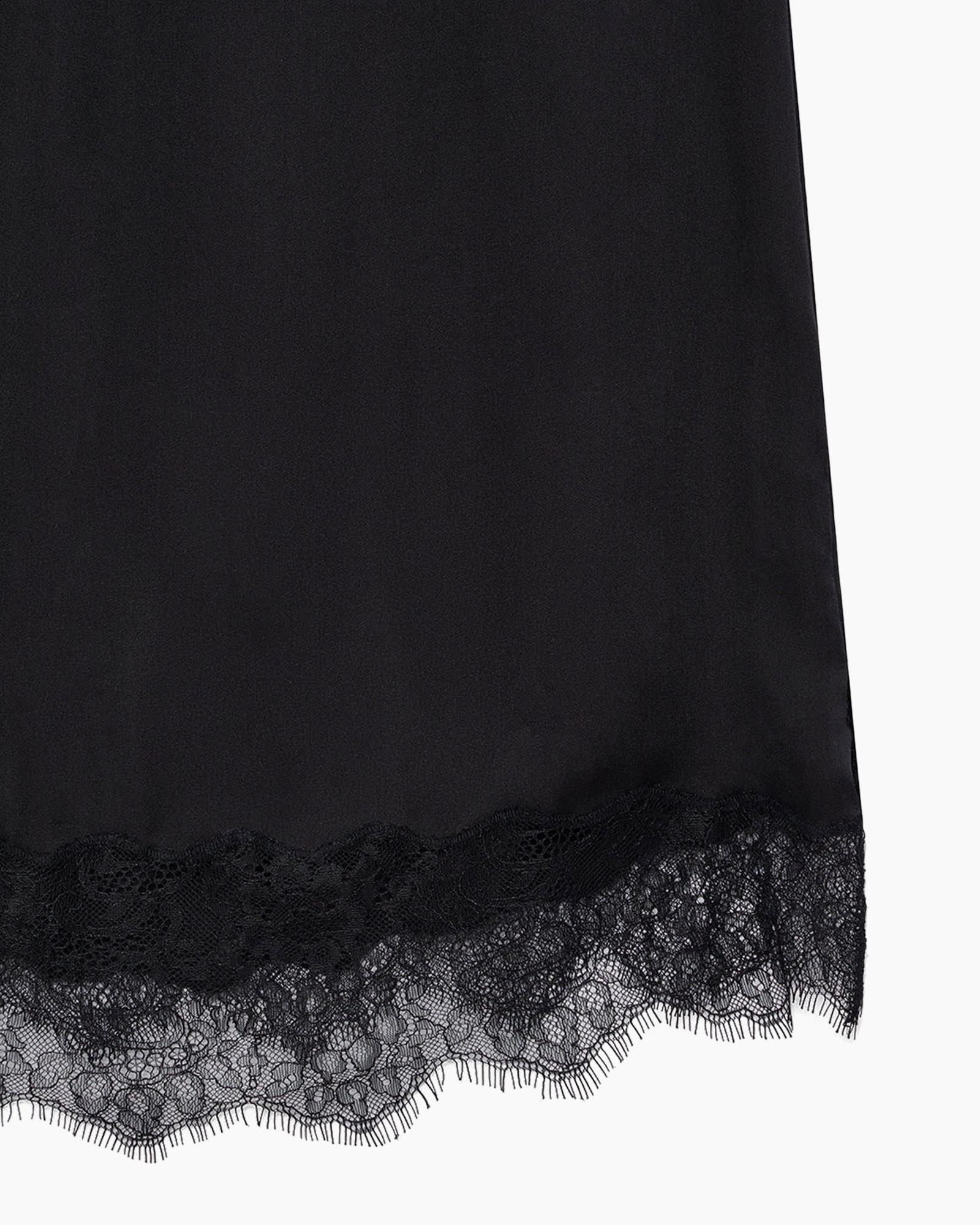 black, lace, hem, trim, skirt
