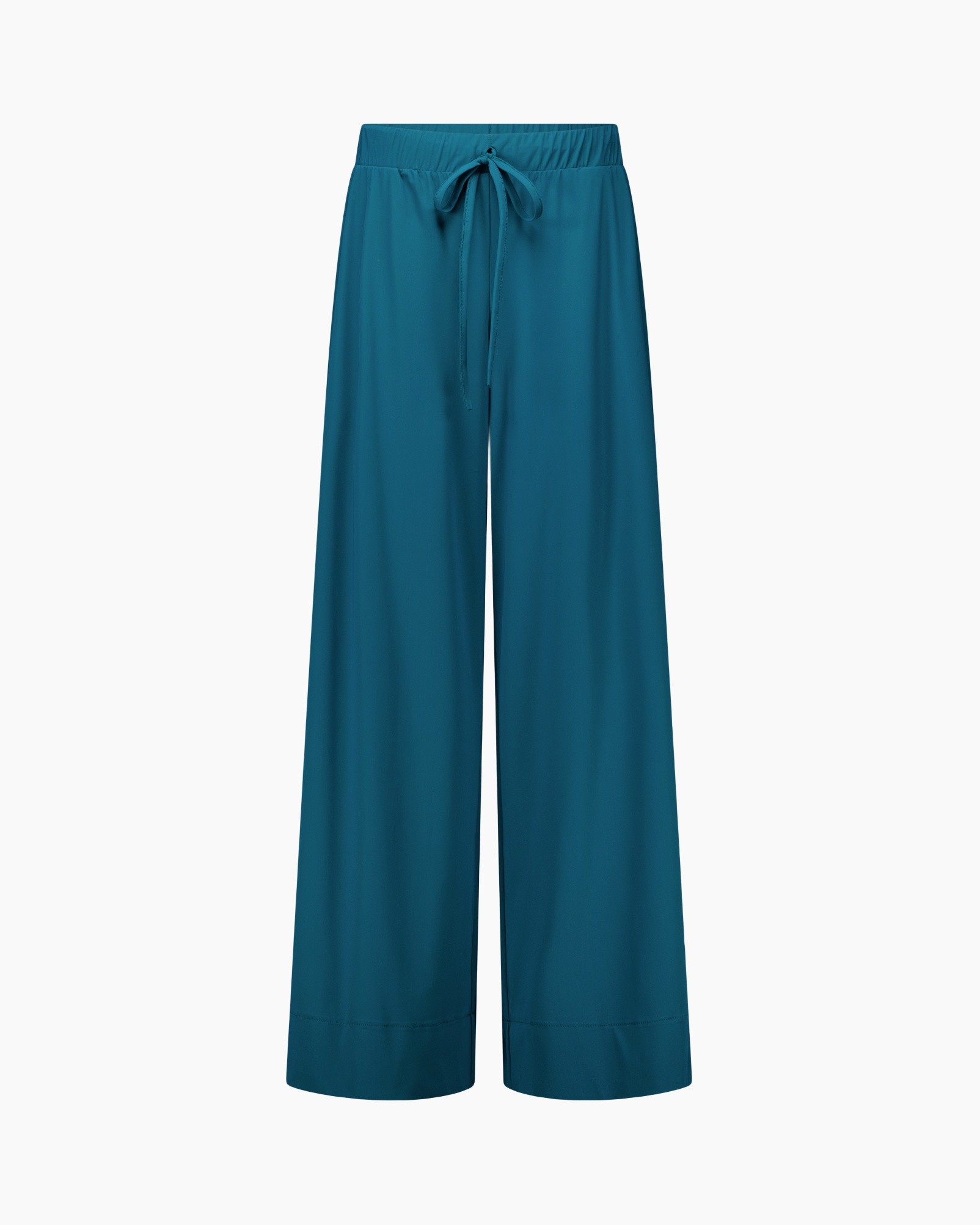 pants, wide-leg, drawstring, teal, linen-like