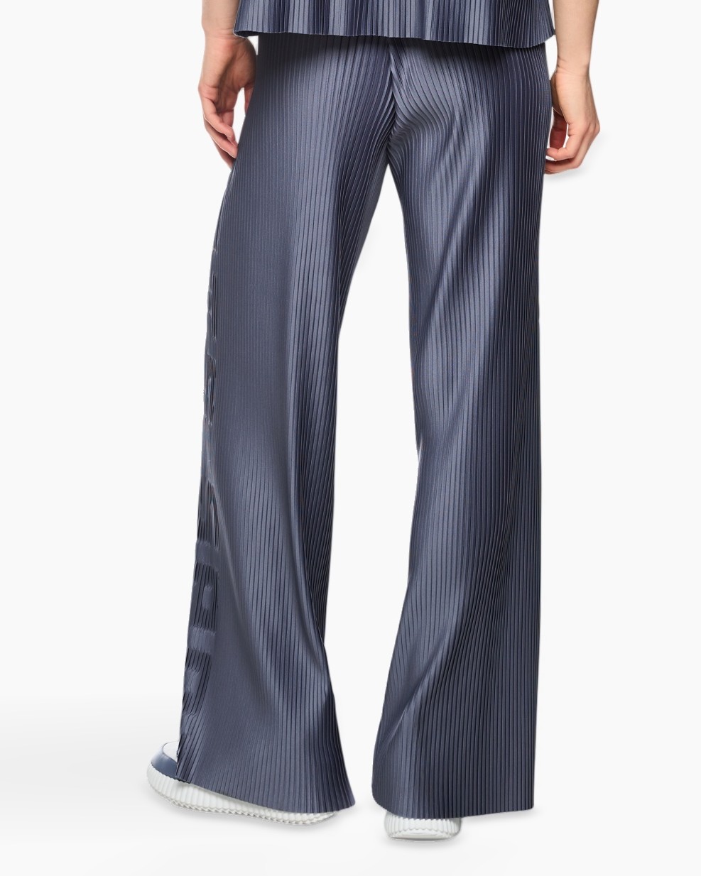 pleated, wide-leg, pants, silky, navy