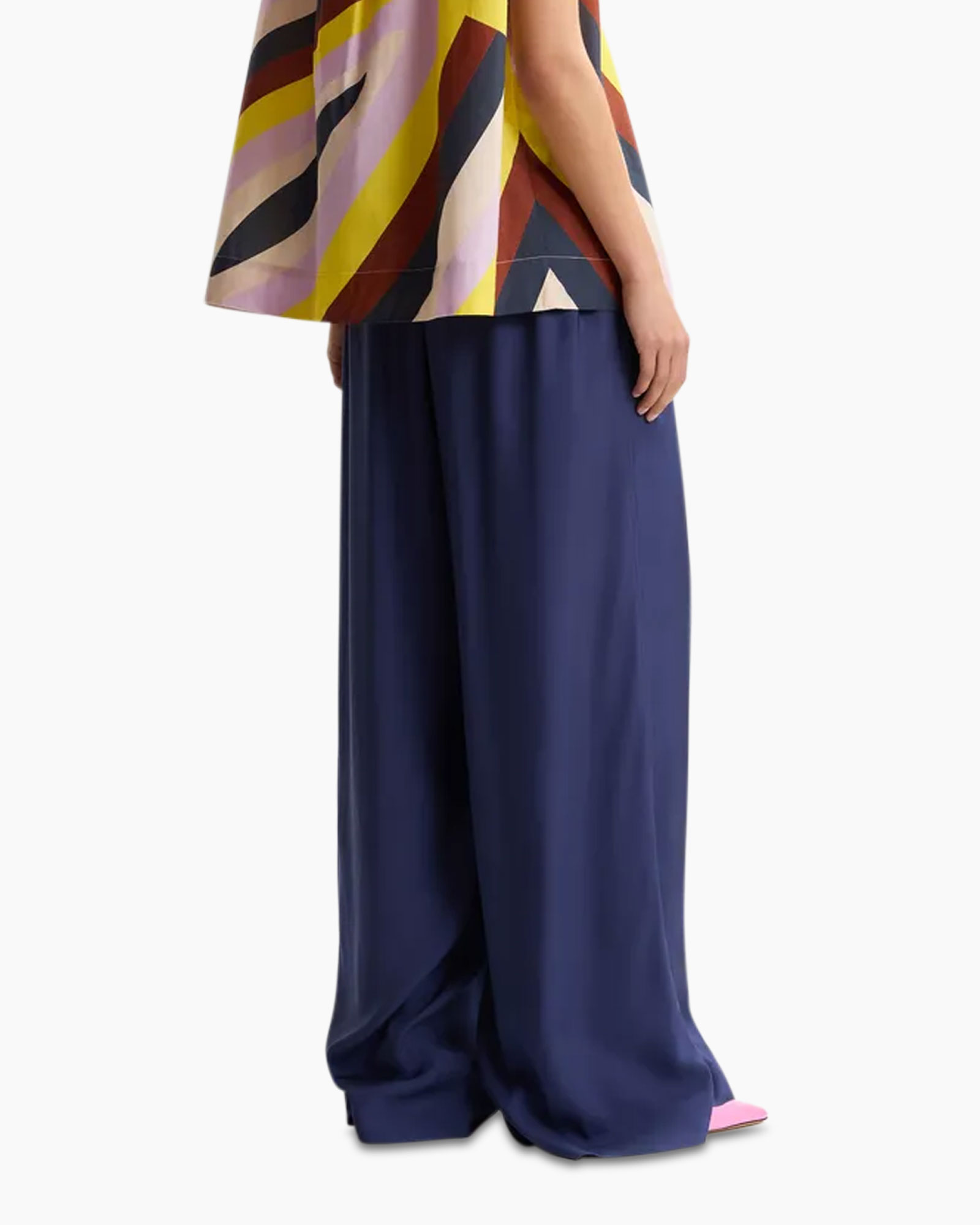 wide-leg pants, navy blue, trousers, palazzo pants, soft fabric