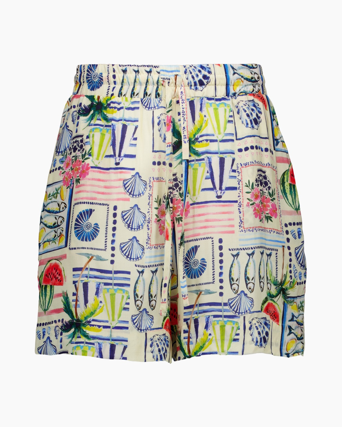 shorts, print, drawstring, summer, beachwear