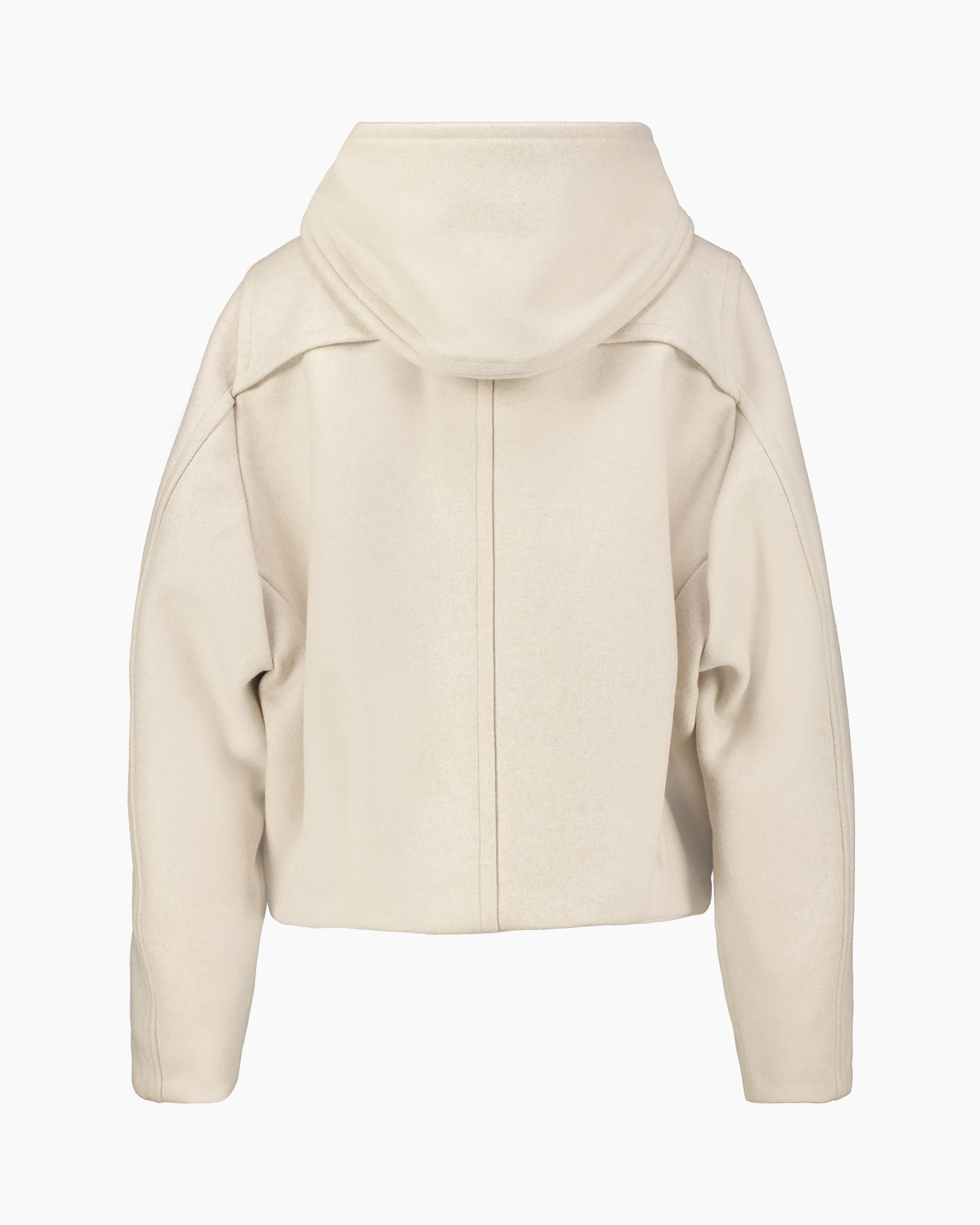 coat, duffle, hooded, beige, toggle