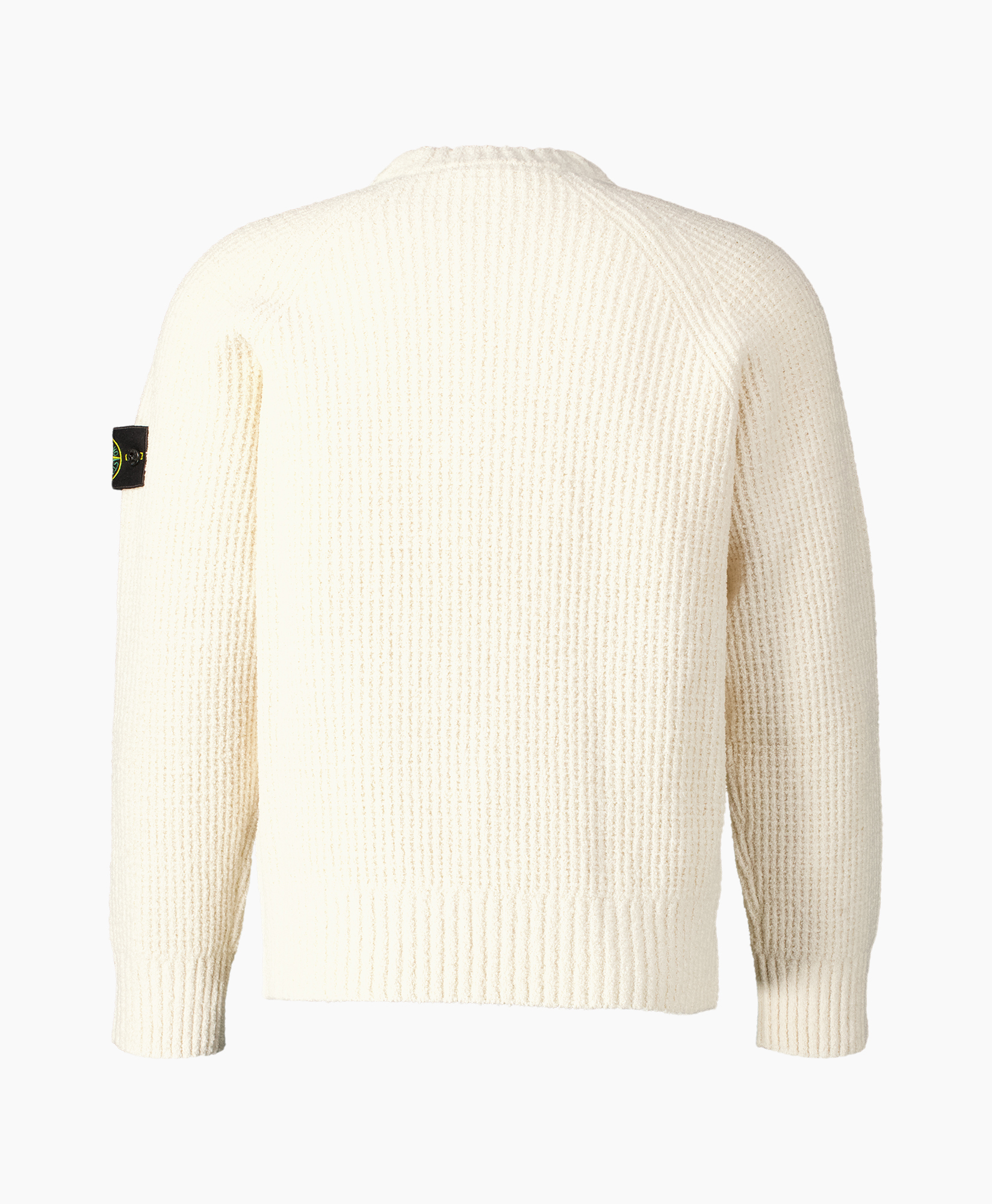 sweater, knit, crew neck, cream, patch logo