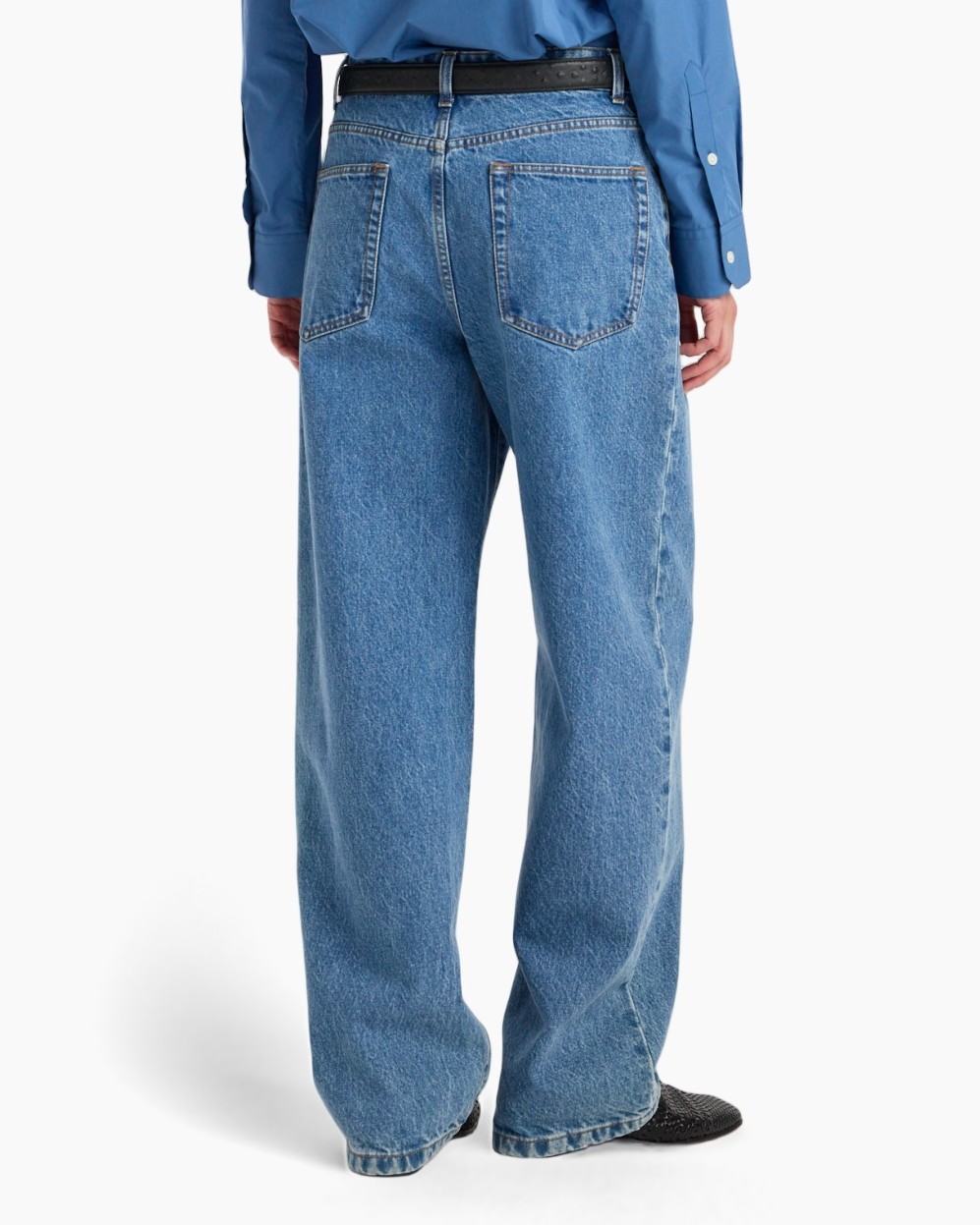 jeans, blue jeans, high-waisted, wide leg, belted
