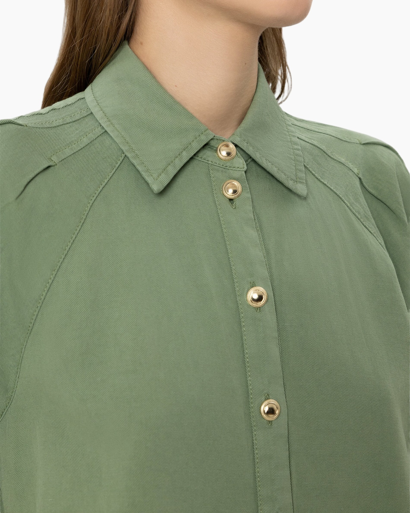 shirt, collar, buttons, green, fabric