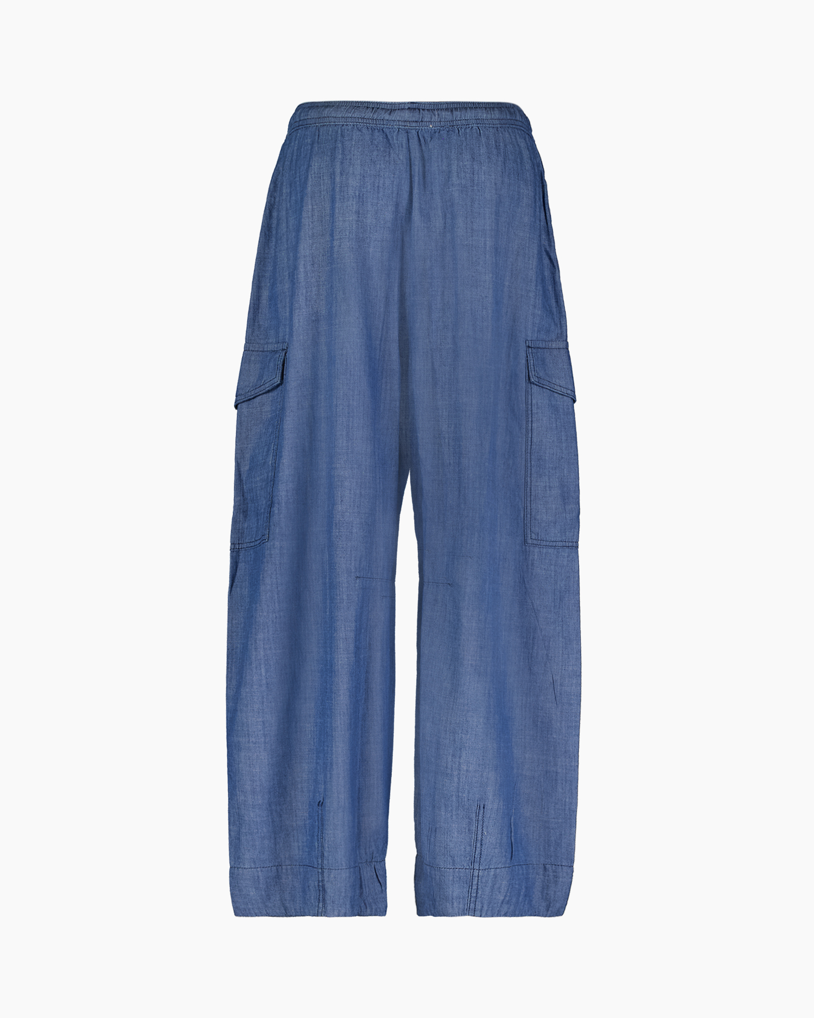pants, cargo pants, linen, blue, elastic waistband