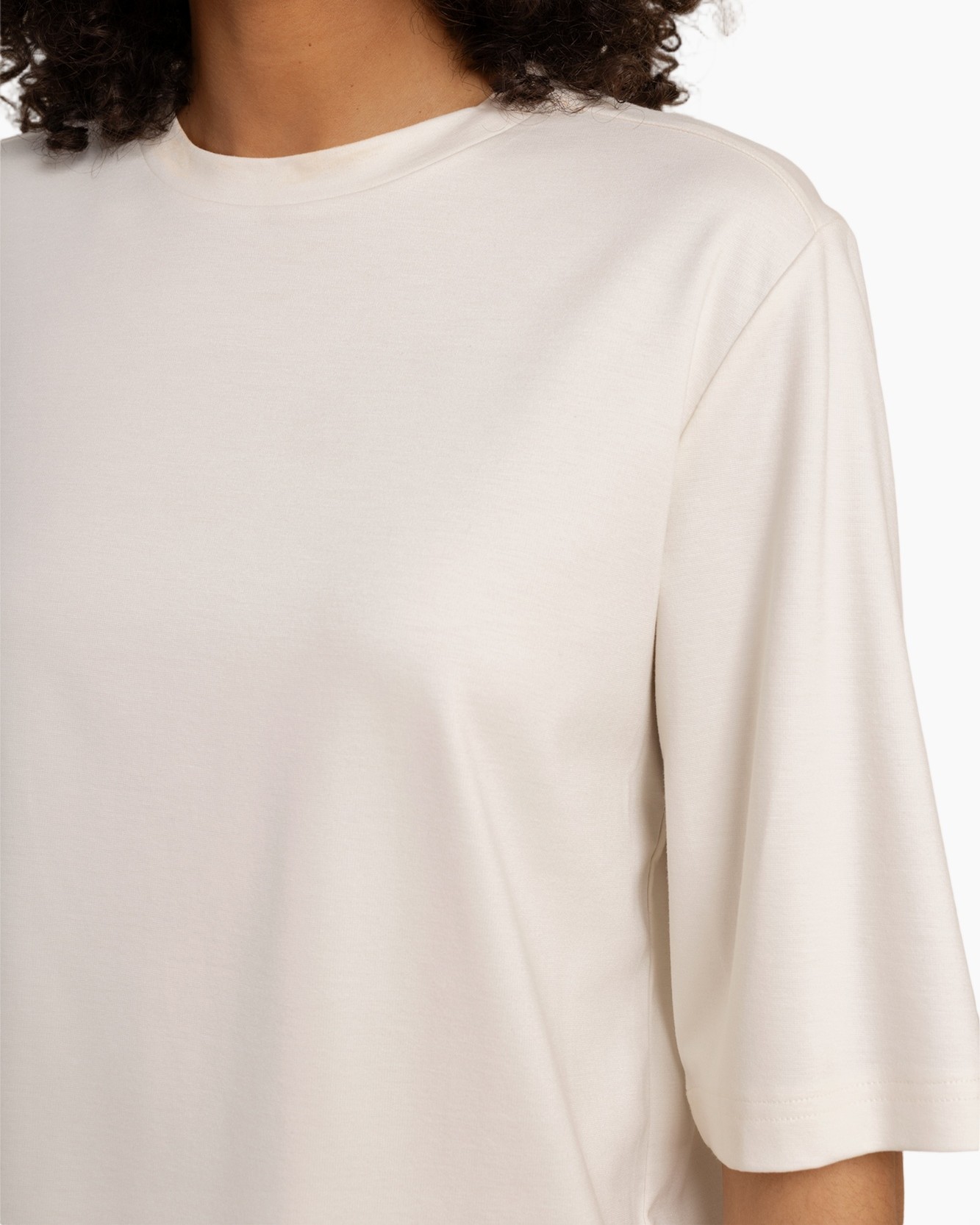 t-shirt, short sleeve, crew neck, plain, beige