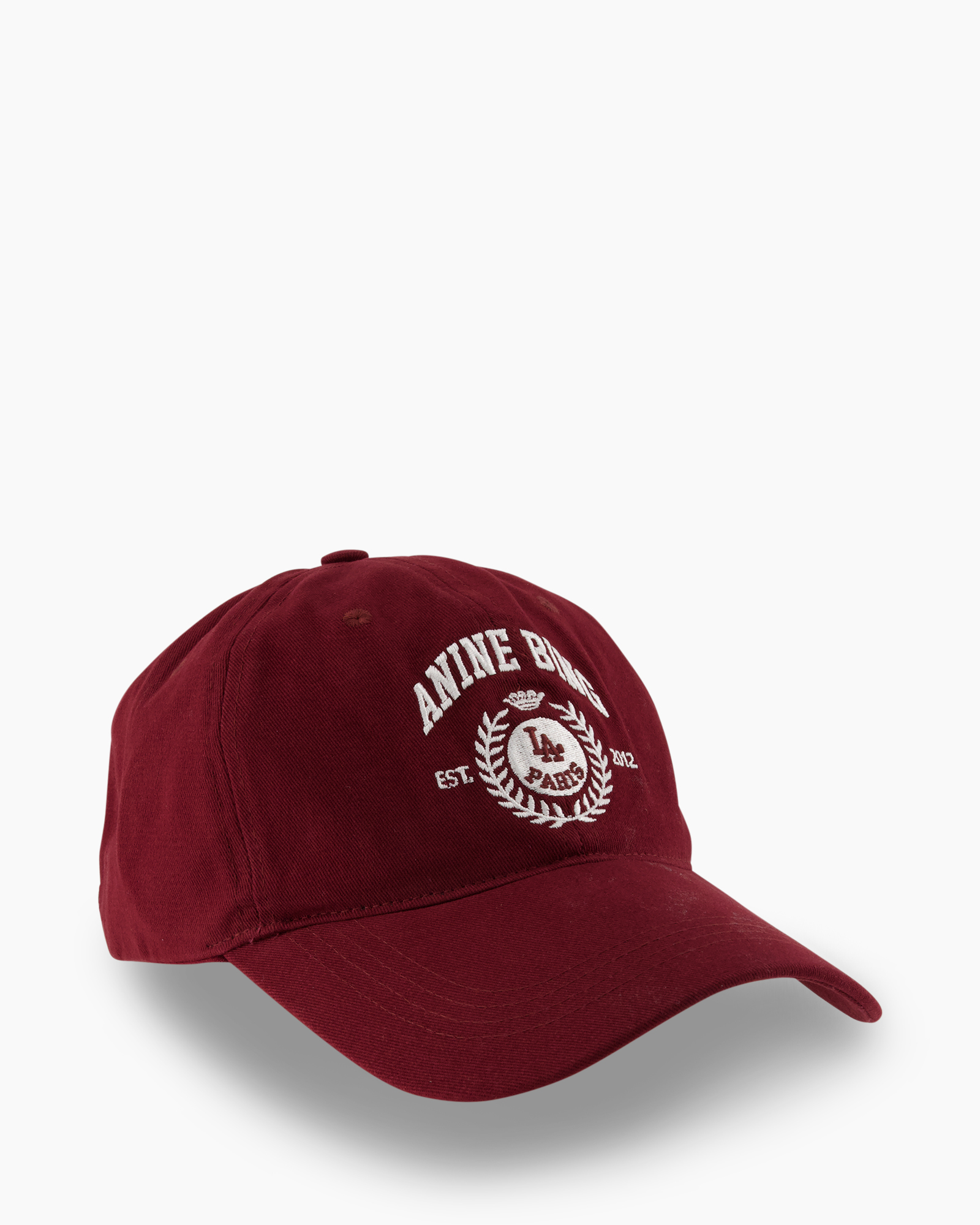baseball cap, hat, maroon, embroidery, LA Paris crest