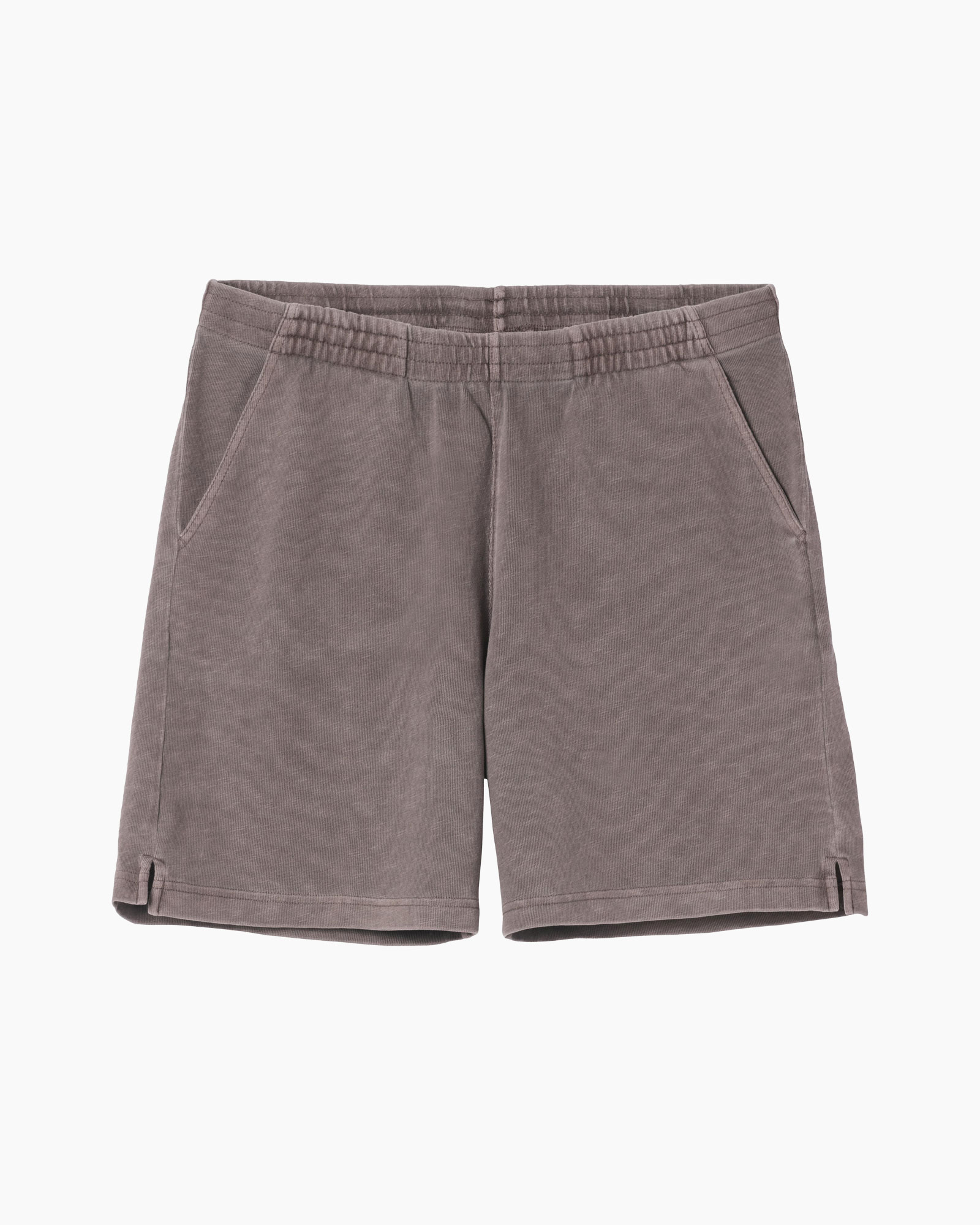 shorts, gray, elastic waist, pockets, cotton blend