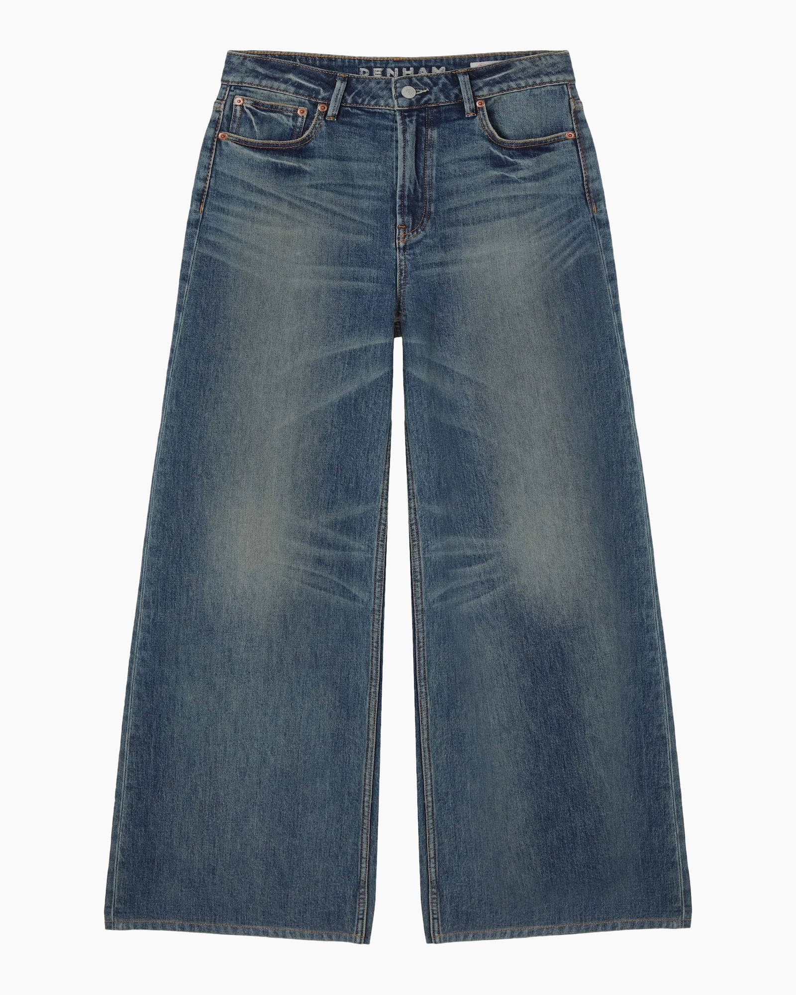 denim, jeans, wide-leg, distressed, blue