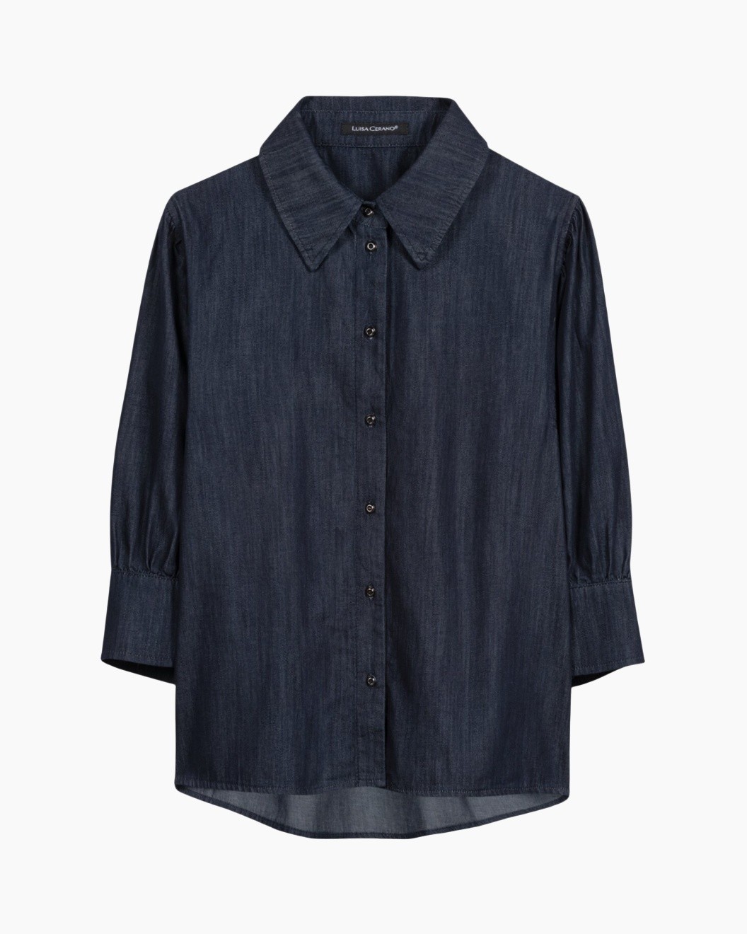denim, shirt, button-down, long-sleeve, collar