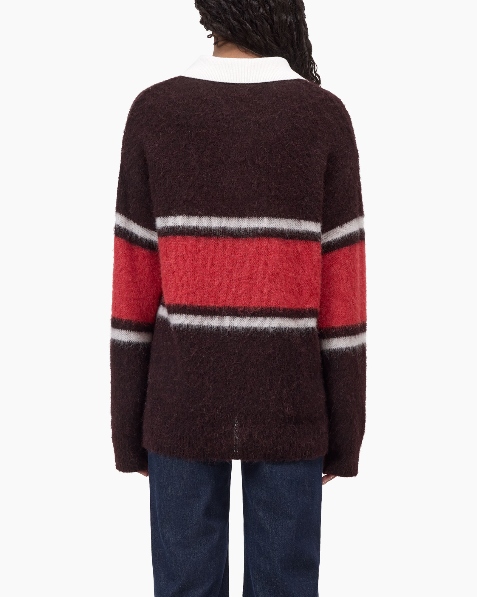 cardigan, striped, fuzzy, pullover, coat